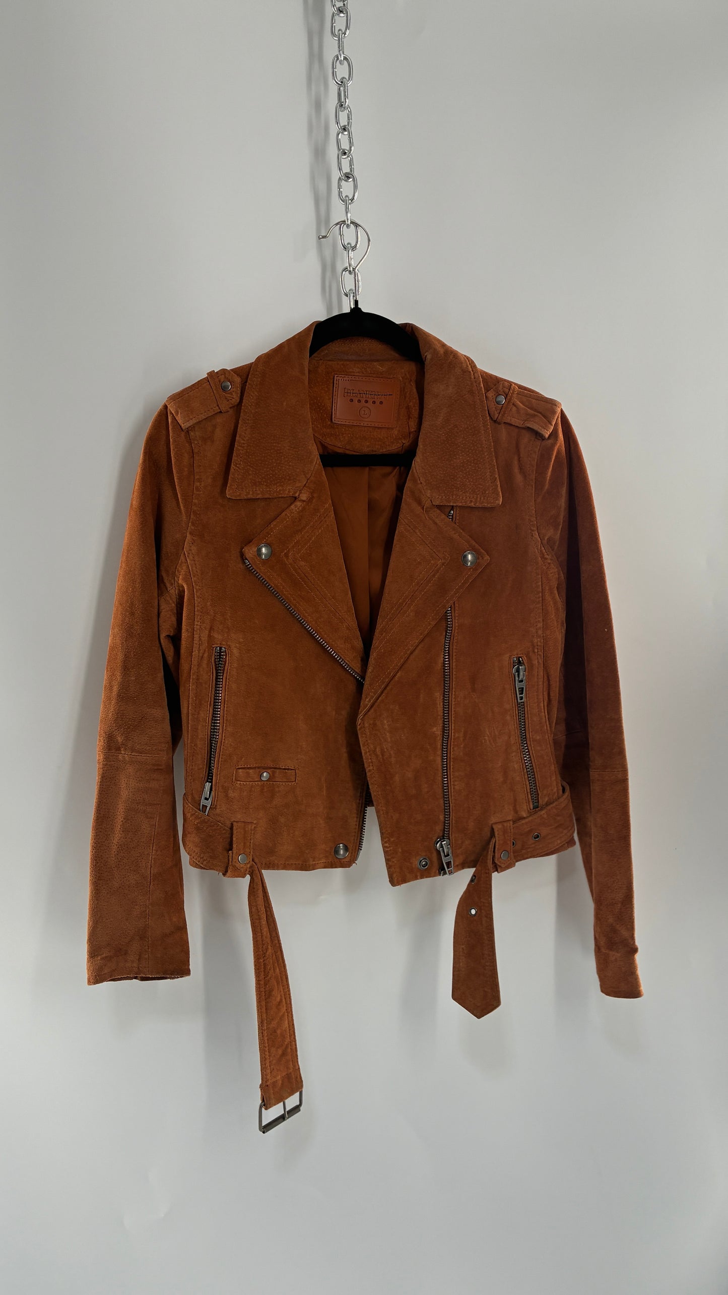 Vintage BLANK NYC Suede Leather Motorcycle Jacket (Large)