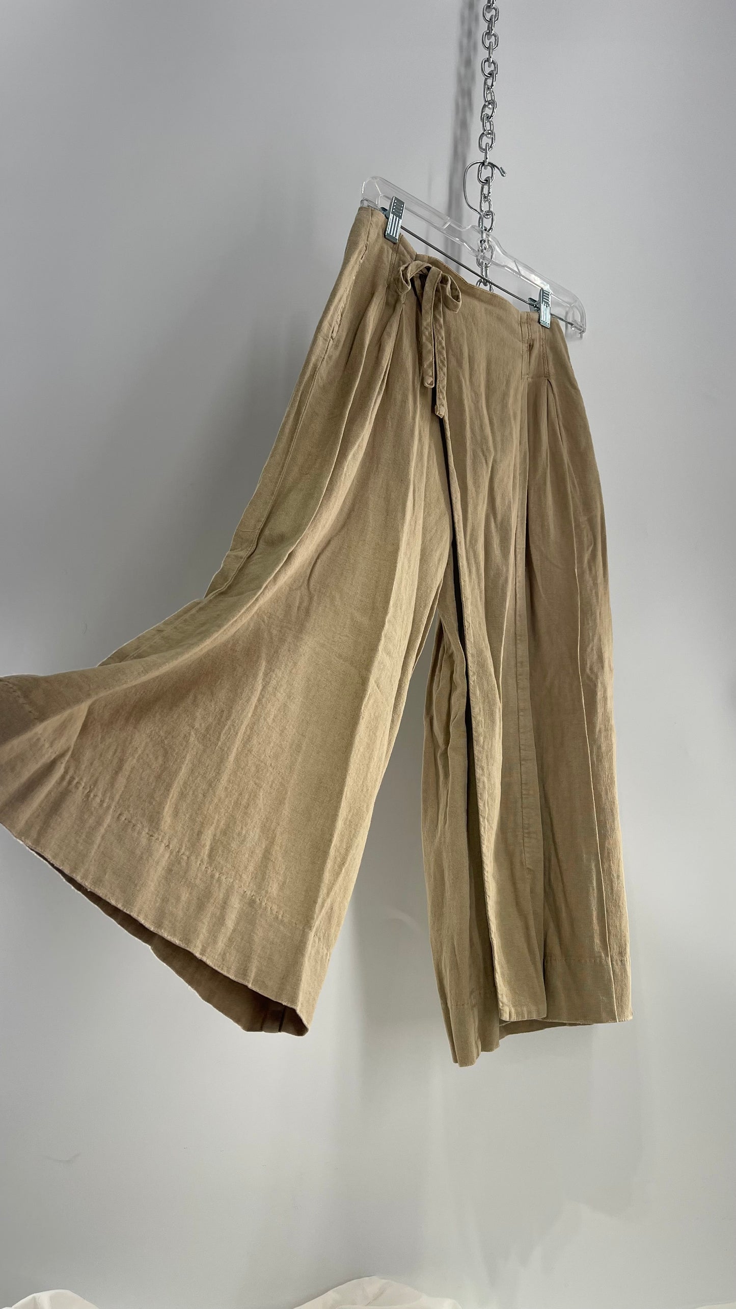 Free People Tan Cropped Wide Leg Trousers (0)