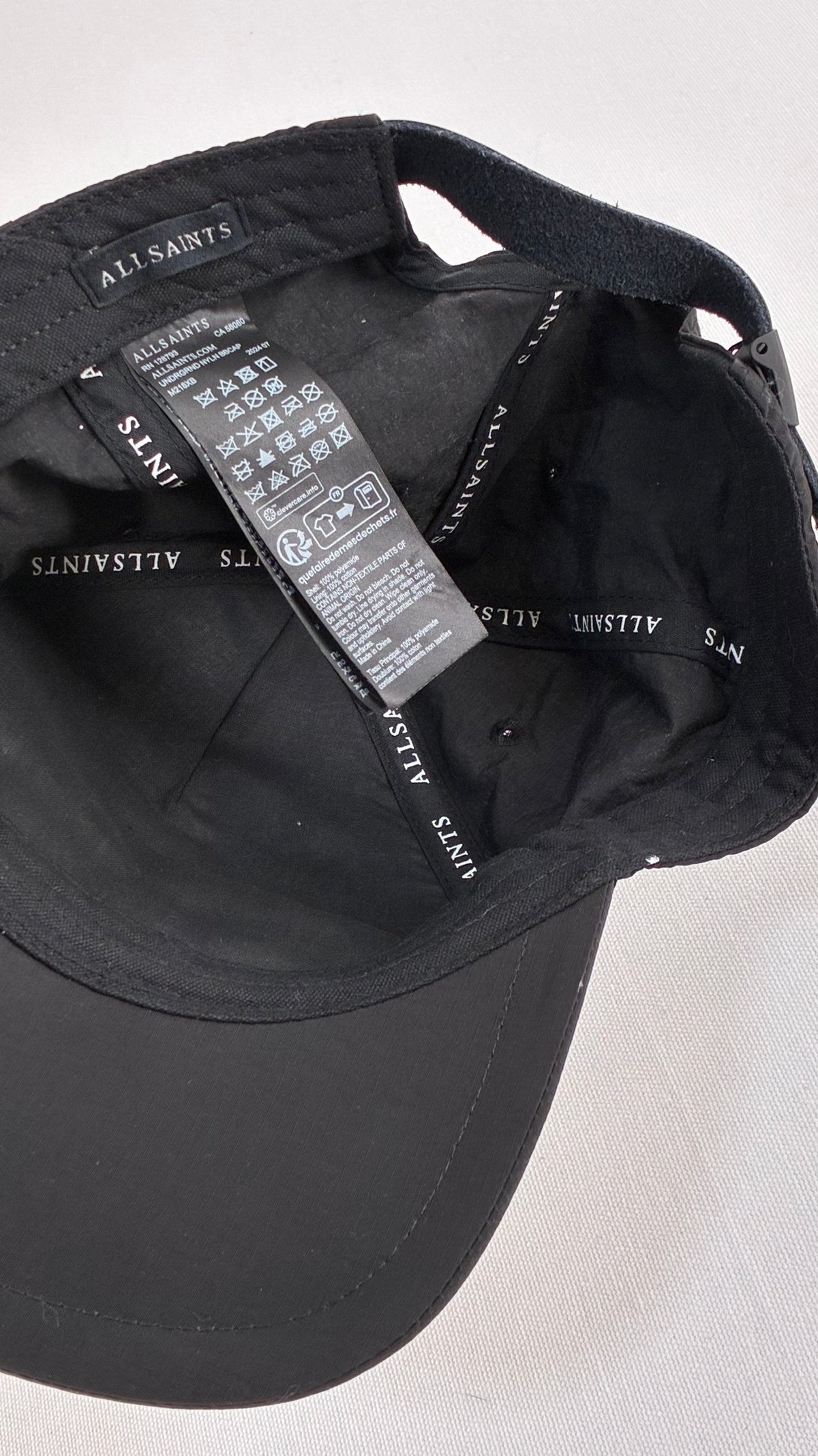 Vintage ALLSAINTS Black Embroidered UNDERGROUND Logo Baseball Cap