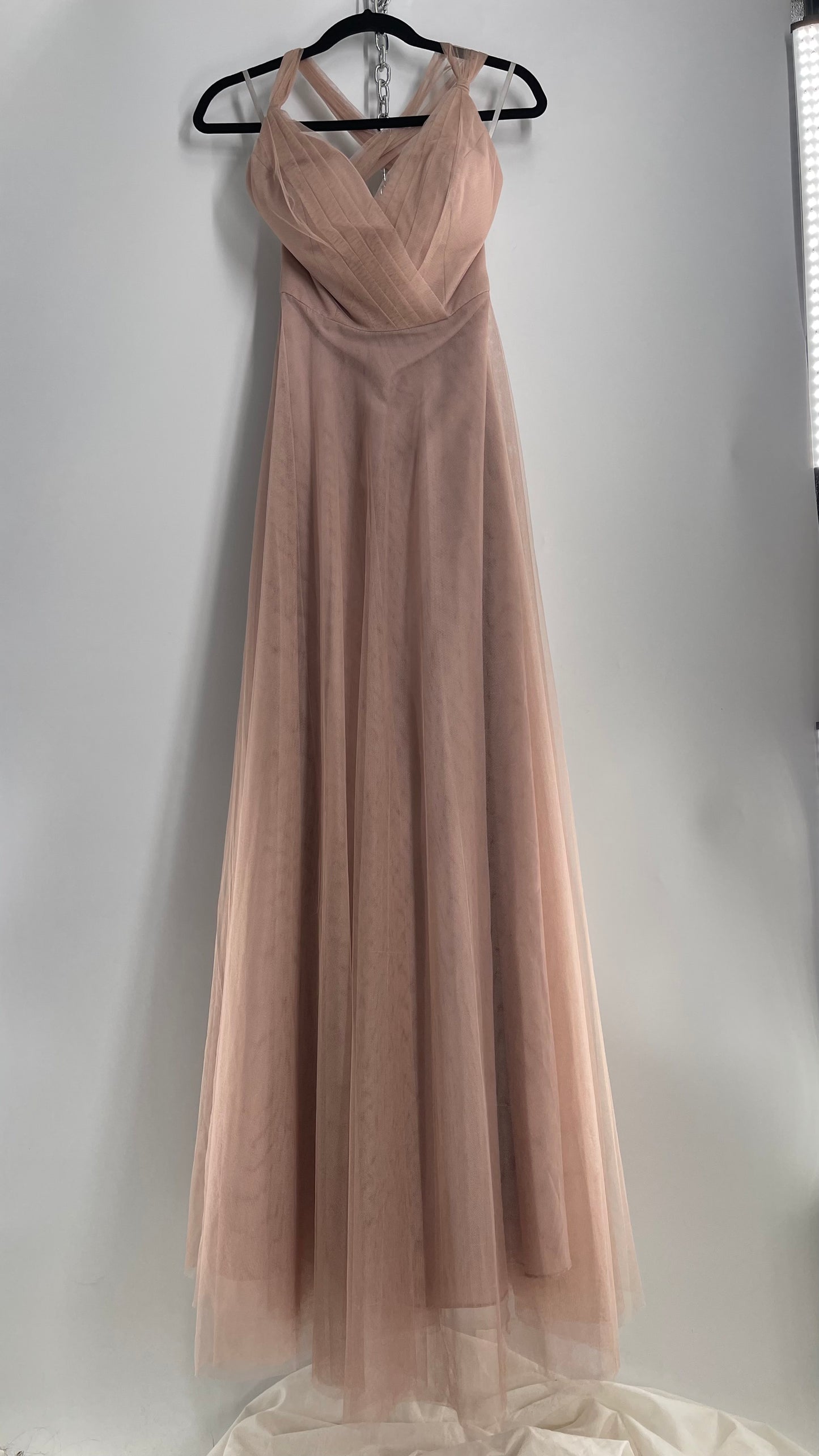 WToo WATTERS Blush Padded Bust and Open Tie Up Back Gown (2)
