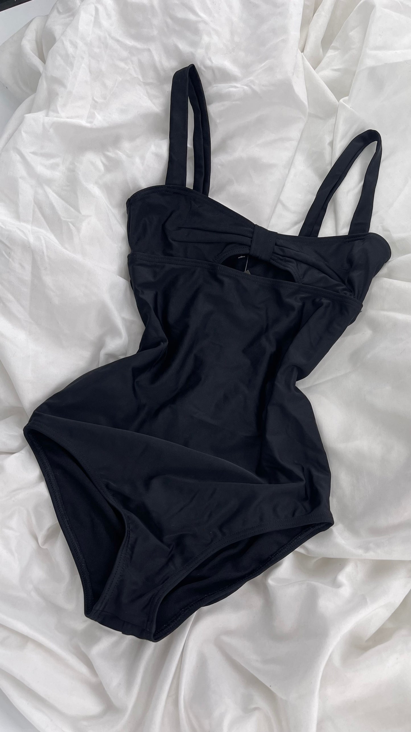 Yes Master x Free People Black Bow Bust Swimsuit (Small)