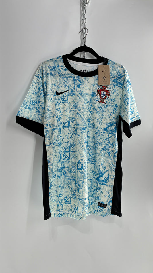 NIKE Portugal Dri-fit Soccer ADV Away Sail Blue Jersey with Tags Attached and Plastic Sleeve Bag (XL)