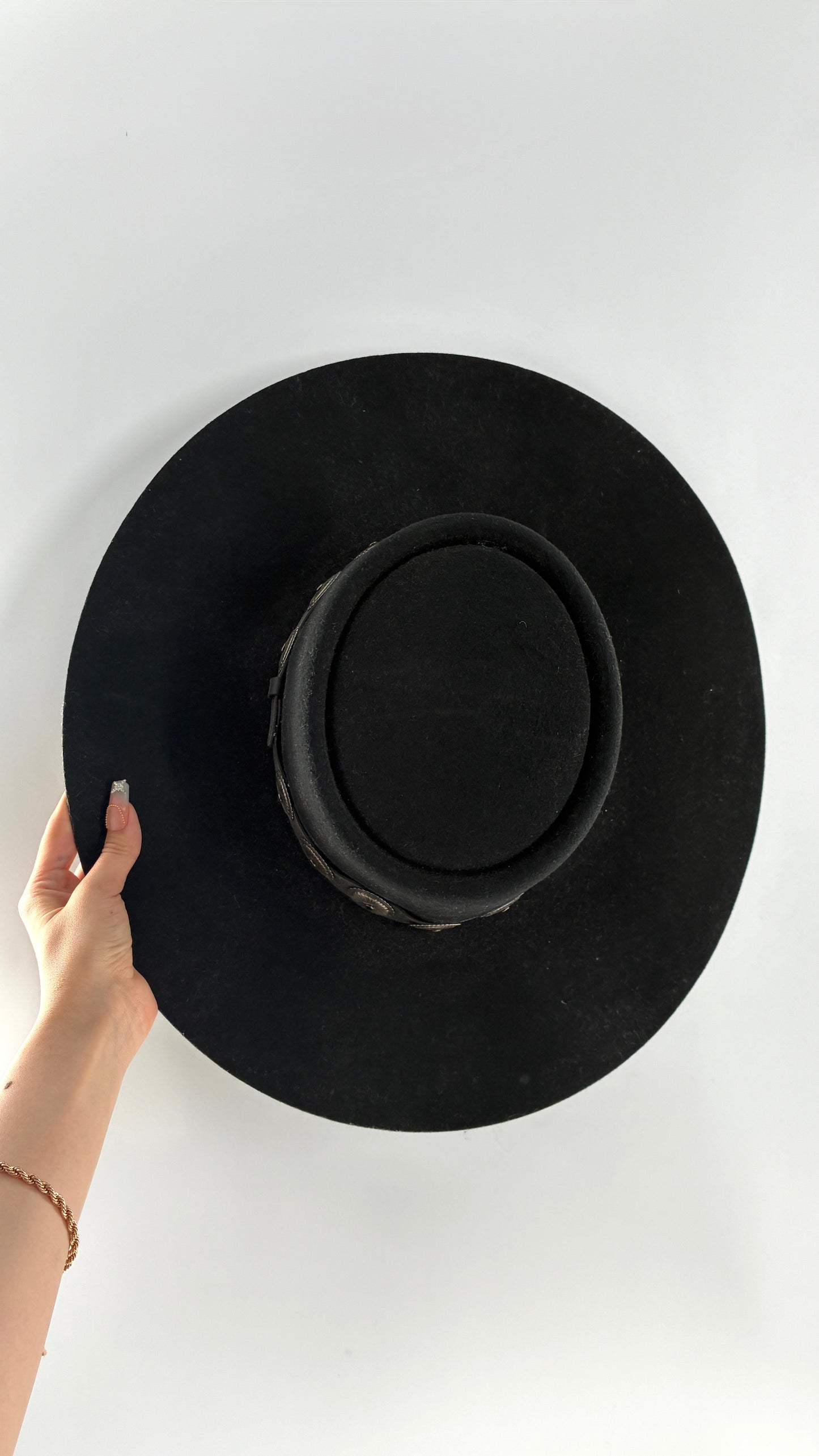 Vintage CHARLIE1HORSE High Desert Black 100% Wool Wide Brim Hat