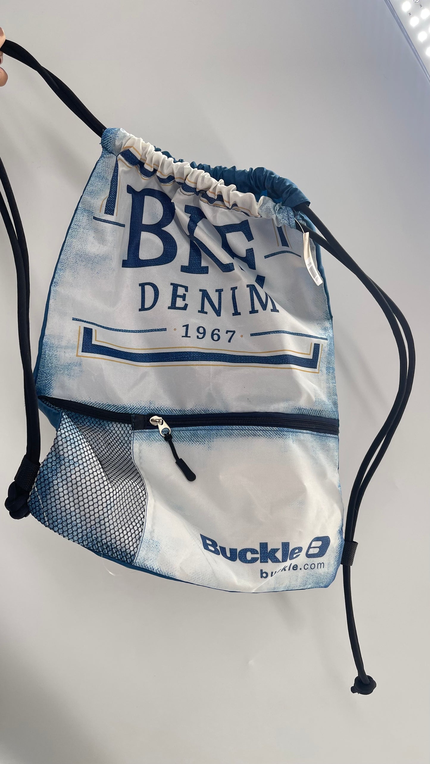 BUCKLE BKE Denim Athletic Gym Drawstring Bag