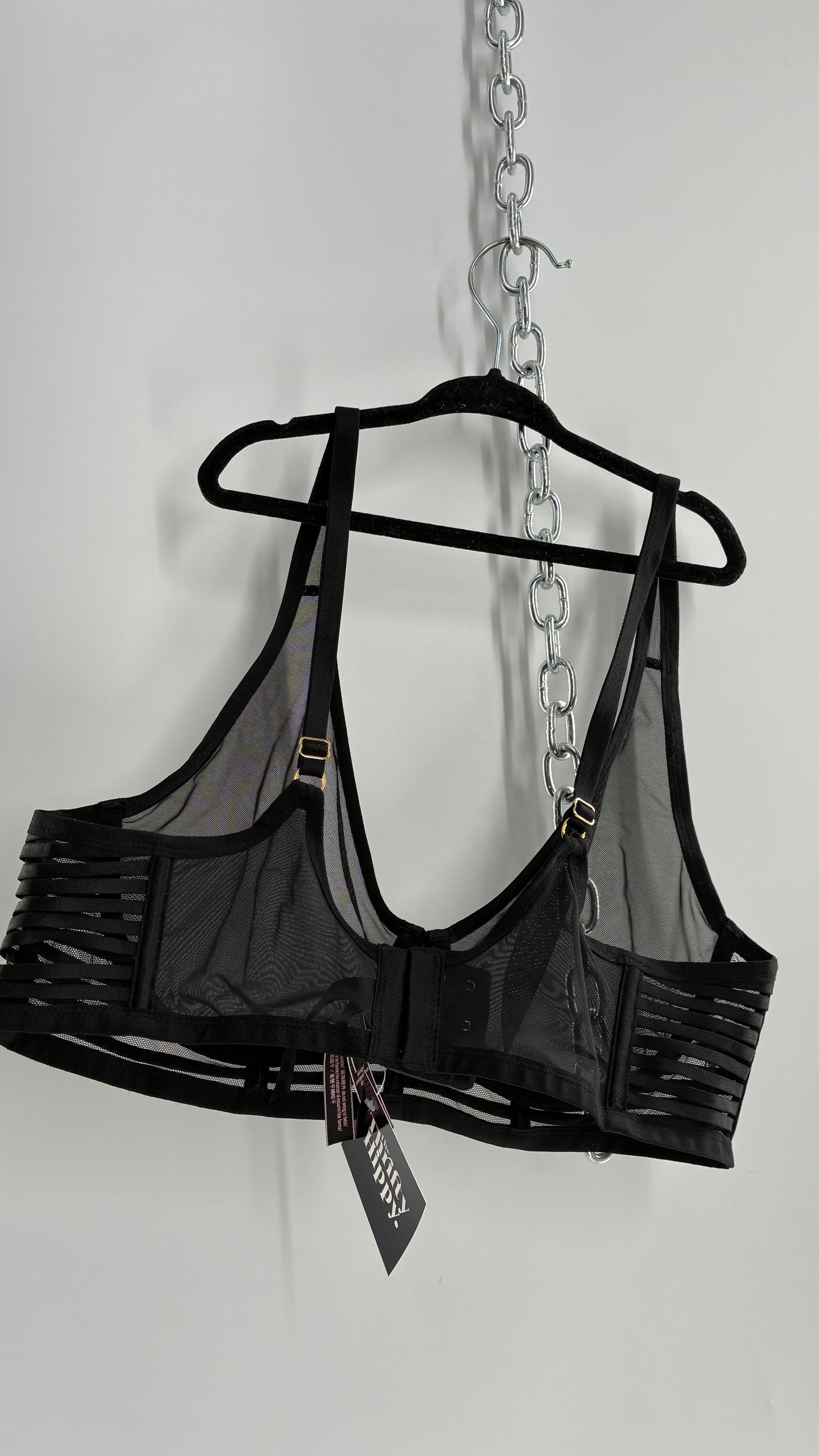 Vintage Victoria’s Secret Underwire Black Mesh Bandage Bra (38C)