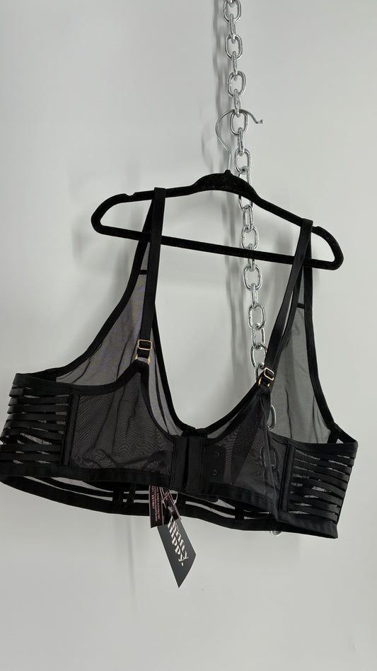Vintage Victoria’s Secret Underwire Black Mesh Bandage Bra (38C)