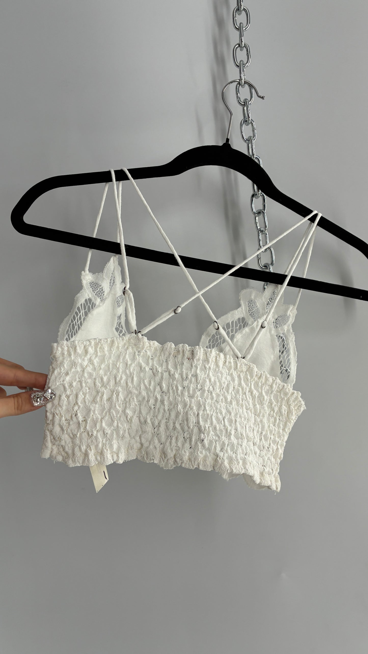 Free People Adella White Lace Bralette (Small)