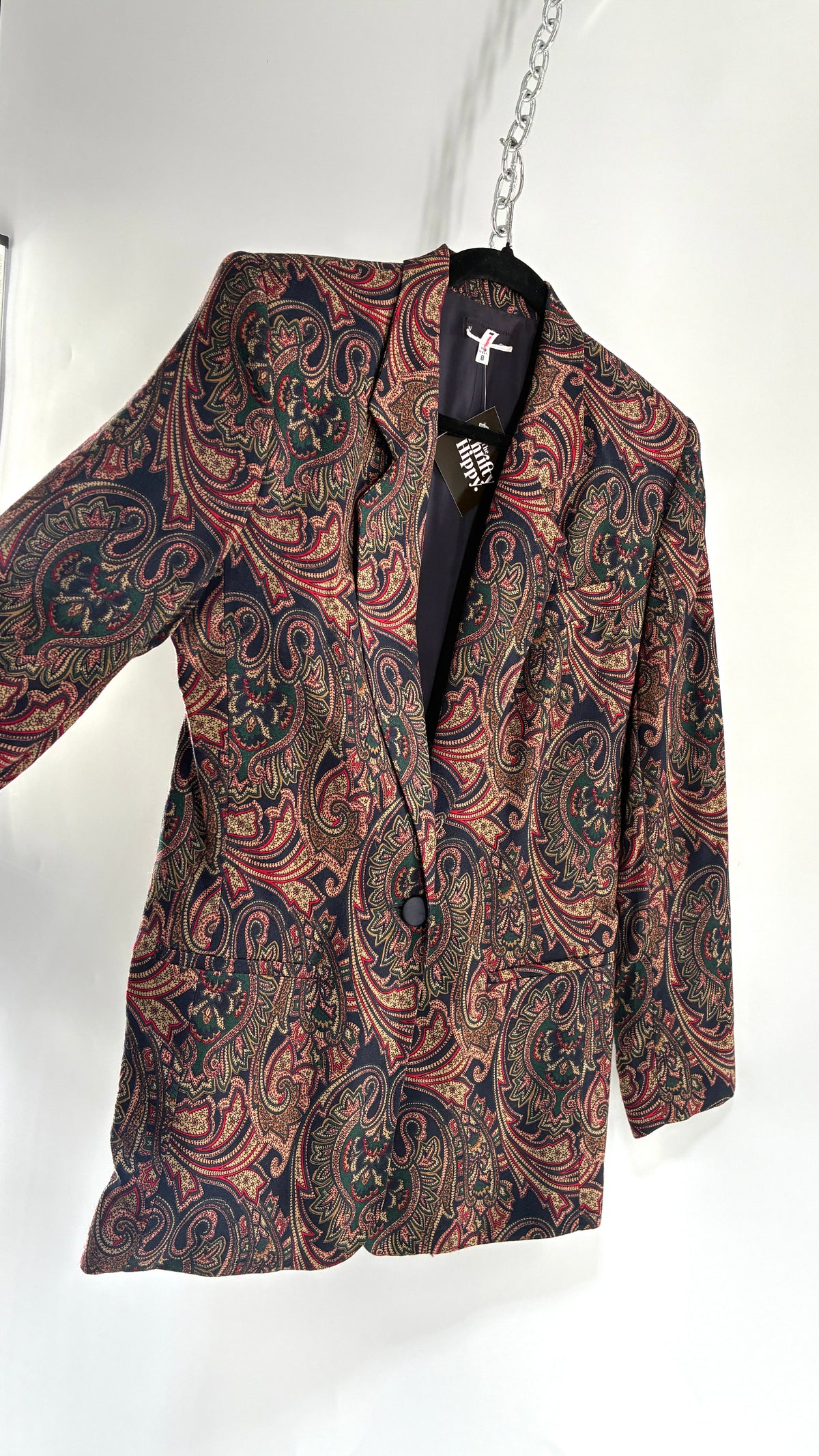 Vintage 1980s Paisley Boxy Suit Jacket and Skirt Set (8)