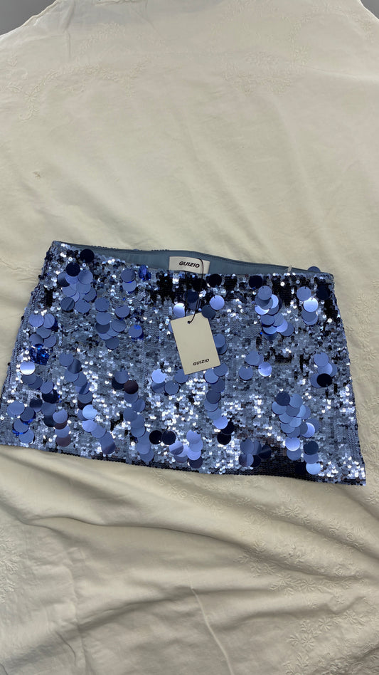 GUIZIO Purple Sequin Micro Mini Skirt with Tags Attached (Small)