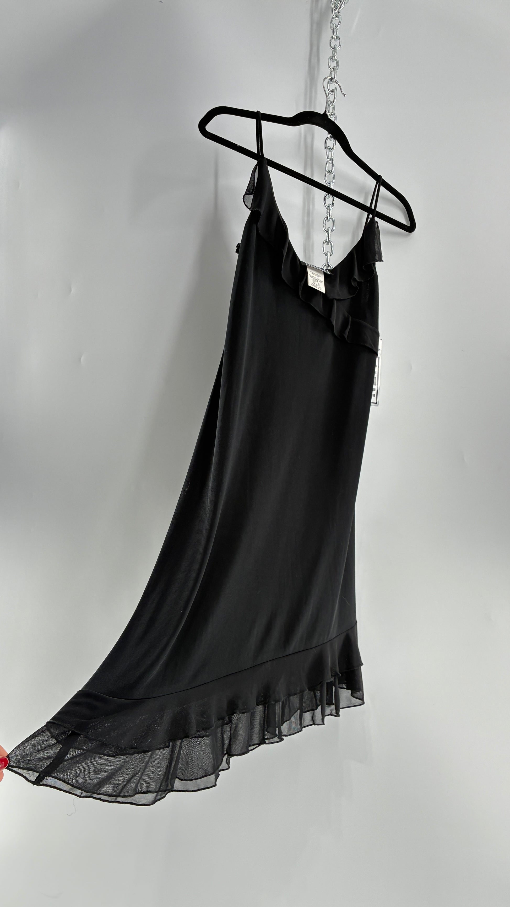 city triangles vintage dress Deadstock Vintage City Triangles Black Asymmetric Dress (Medium) – The Thrifty Hippy