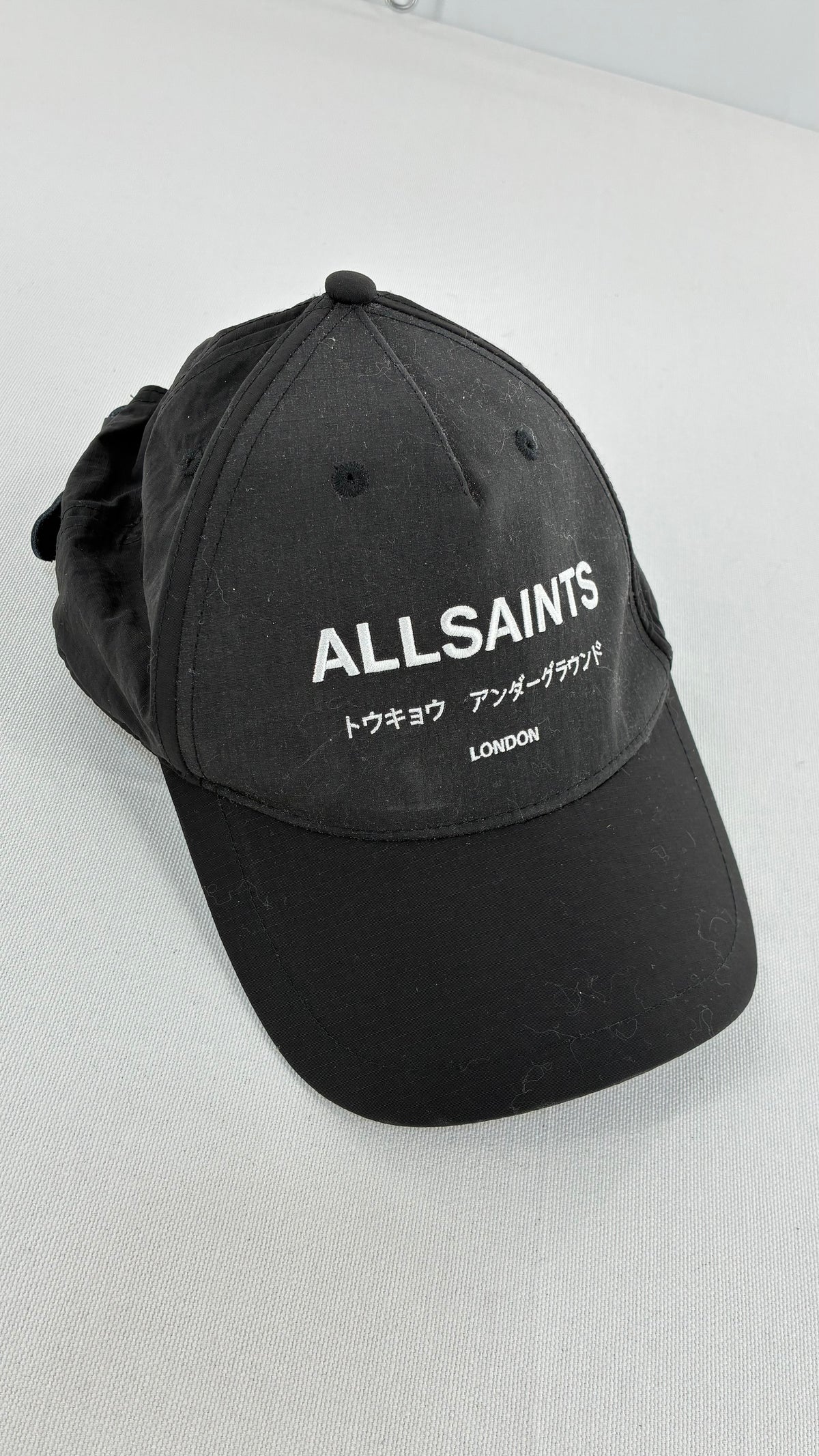 Vintage ALLSAINTS Black Embroidered UNDERGROUND Logo Baseball Cap