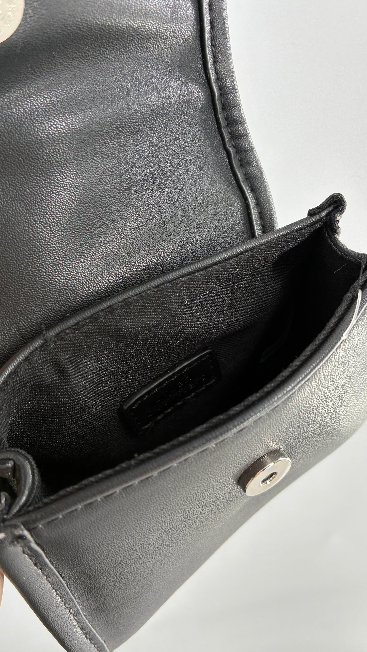 Black Leather Belt Bag