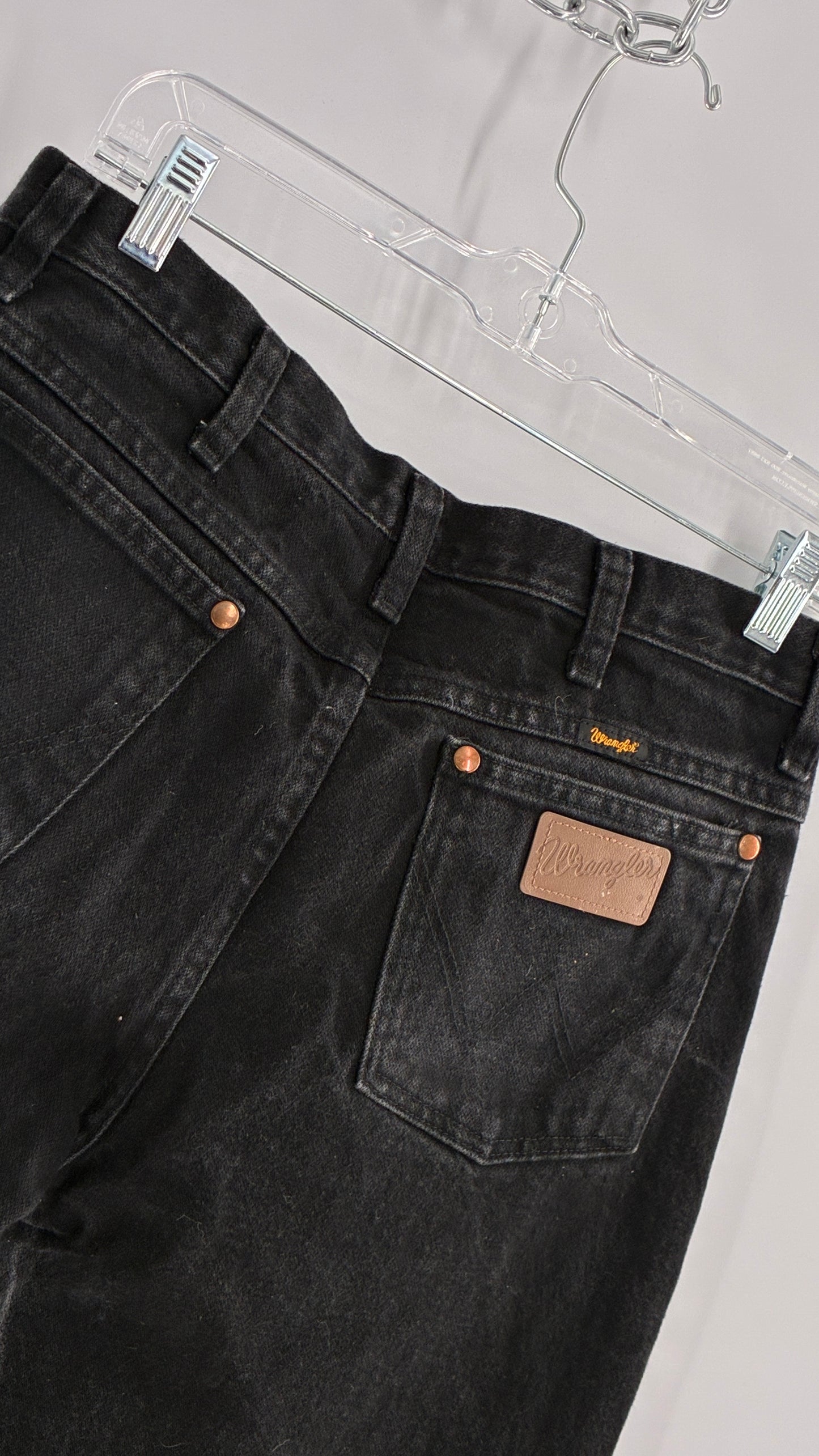 Vintage Wrangler Dark Grey Acid Washed Jeans (31x32)