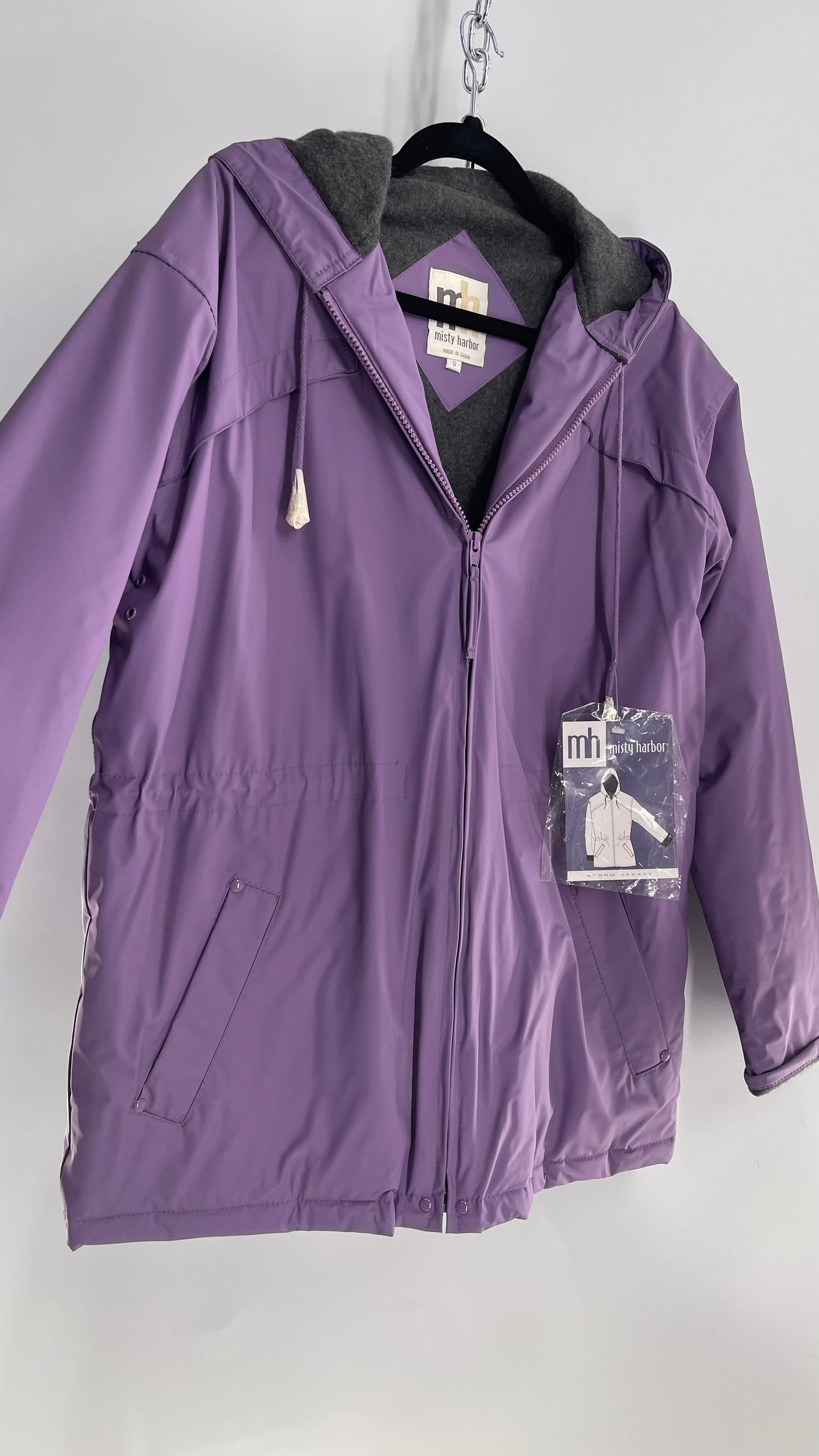 Deadstock Vintage Misty Harbor Purple Drawstring Cinch Waist Jacket (Small)