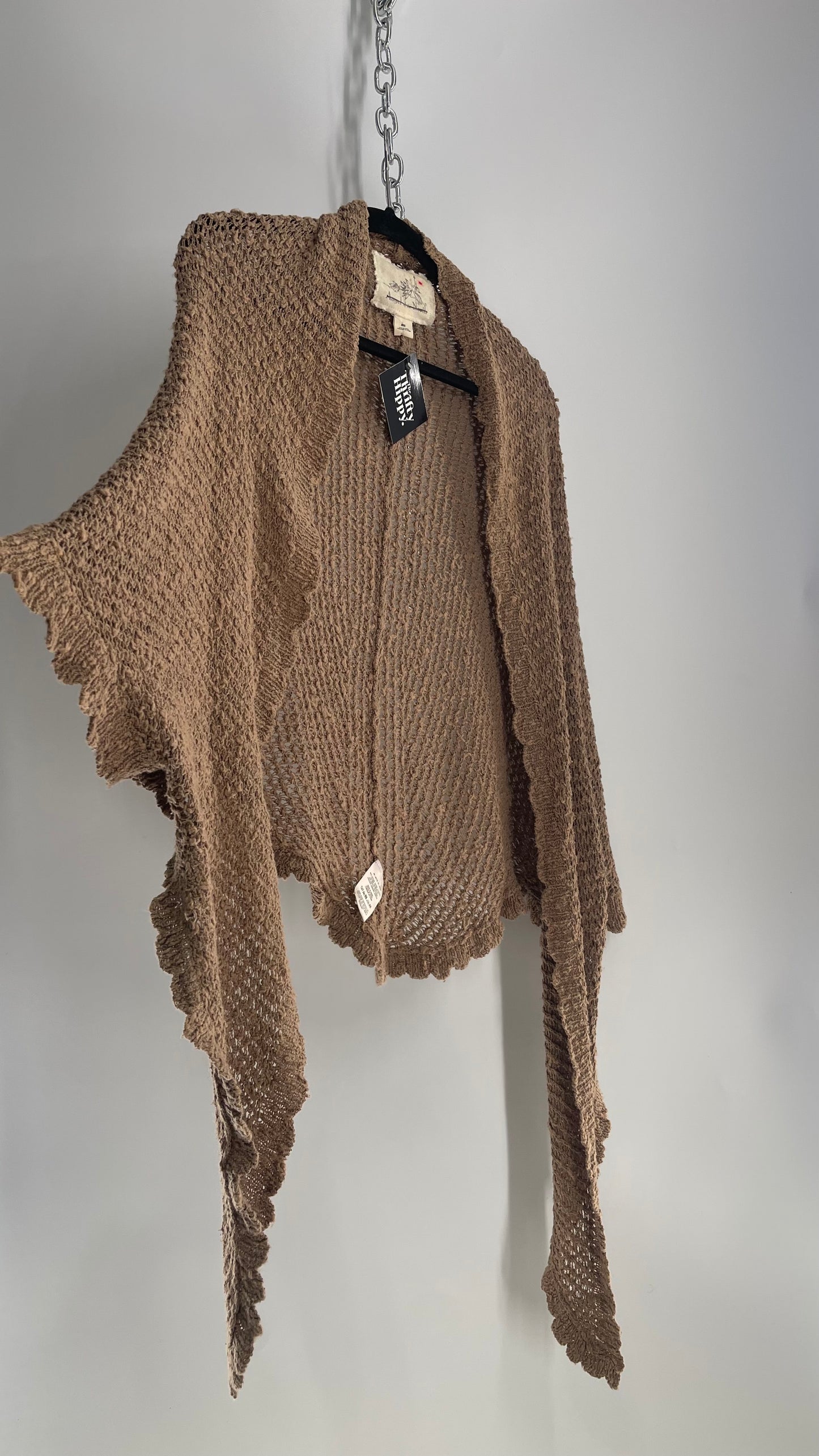 Angel of the North Nysa Anthropologie Brown Knit Cape (XS/S)