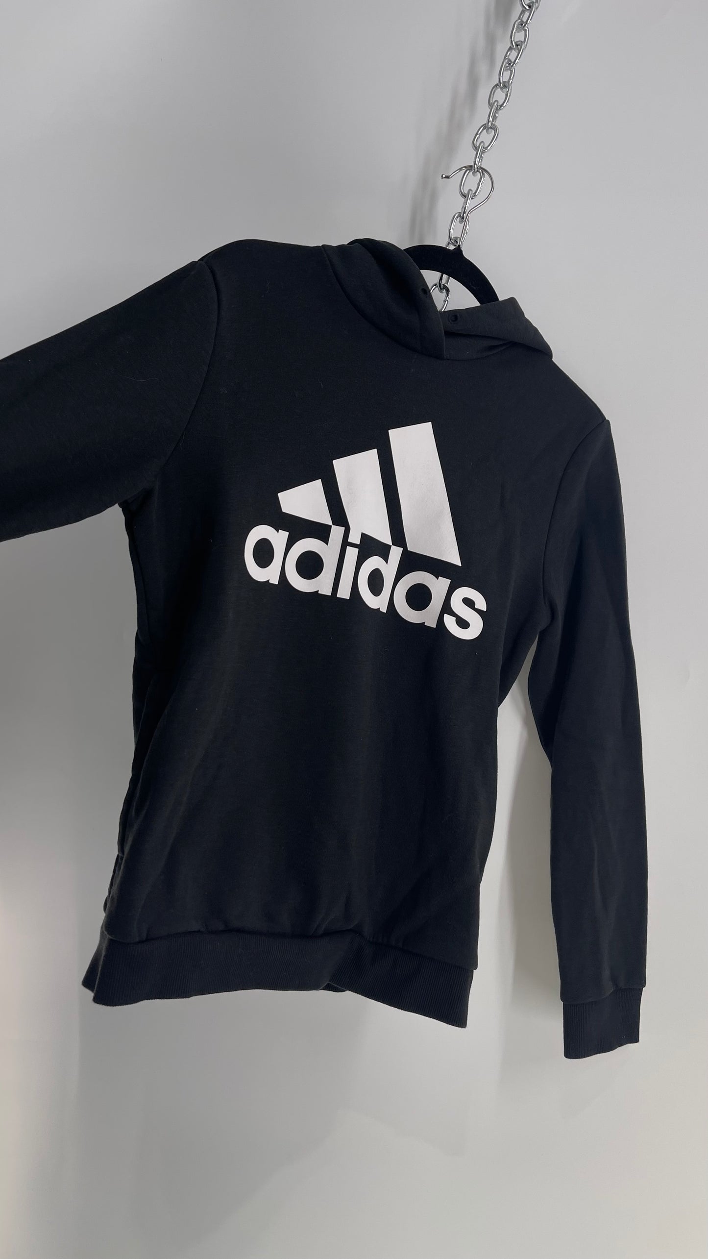 ADIDAS Black Logo Hoodie (Small)