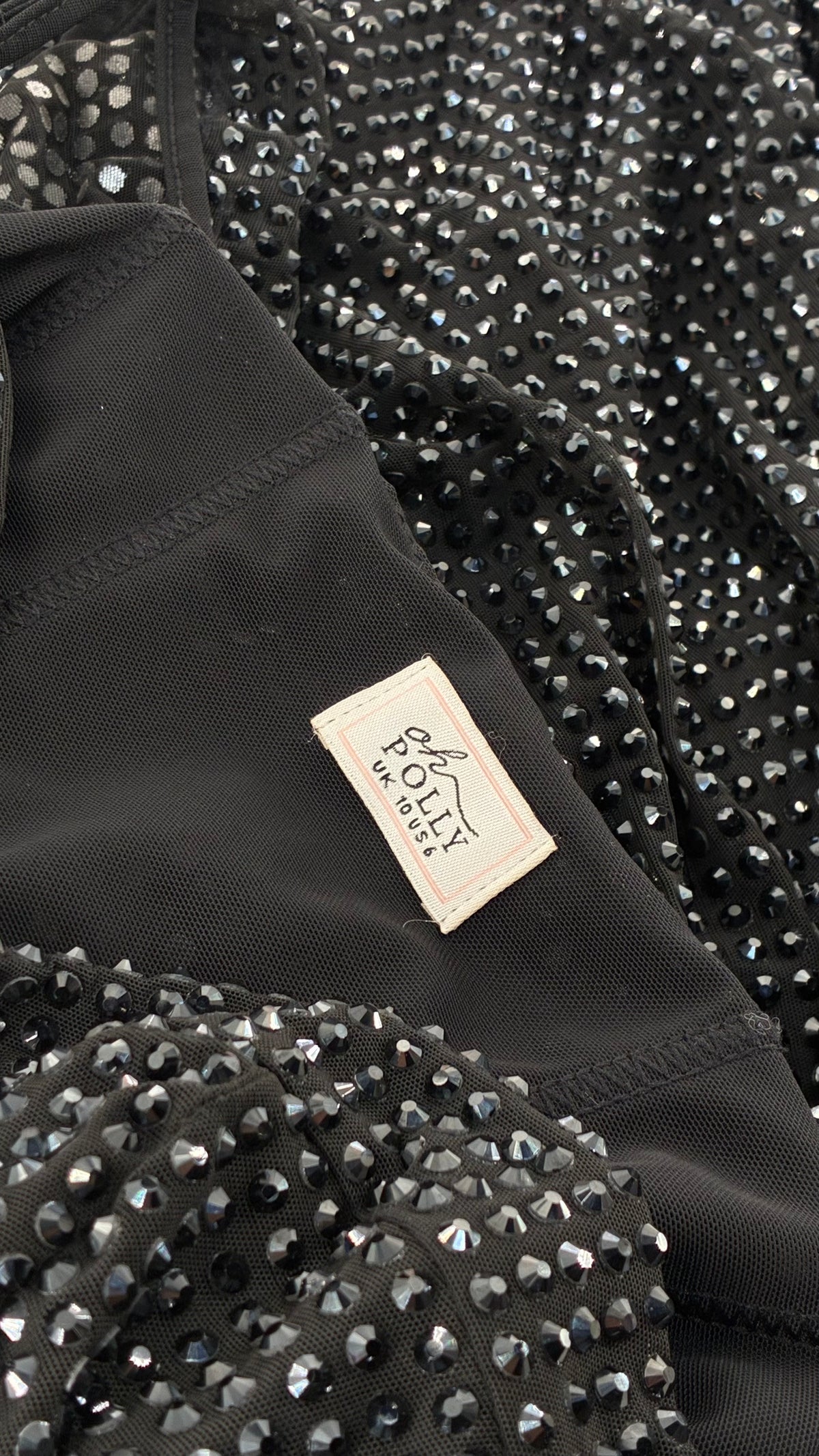 OH POLLY Rhinestone Corseted Mini Dress with Draped Bust, Side Slit Detail (6)