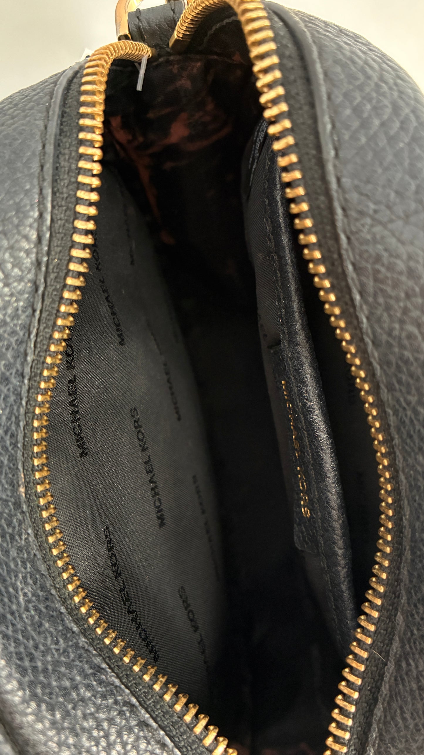 Michael Kors Black Round Crossbody Purse and Matching Wallet