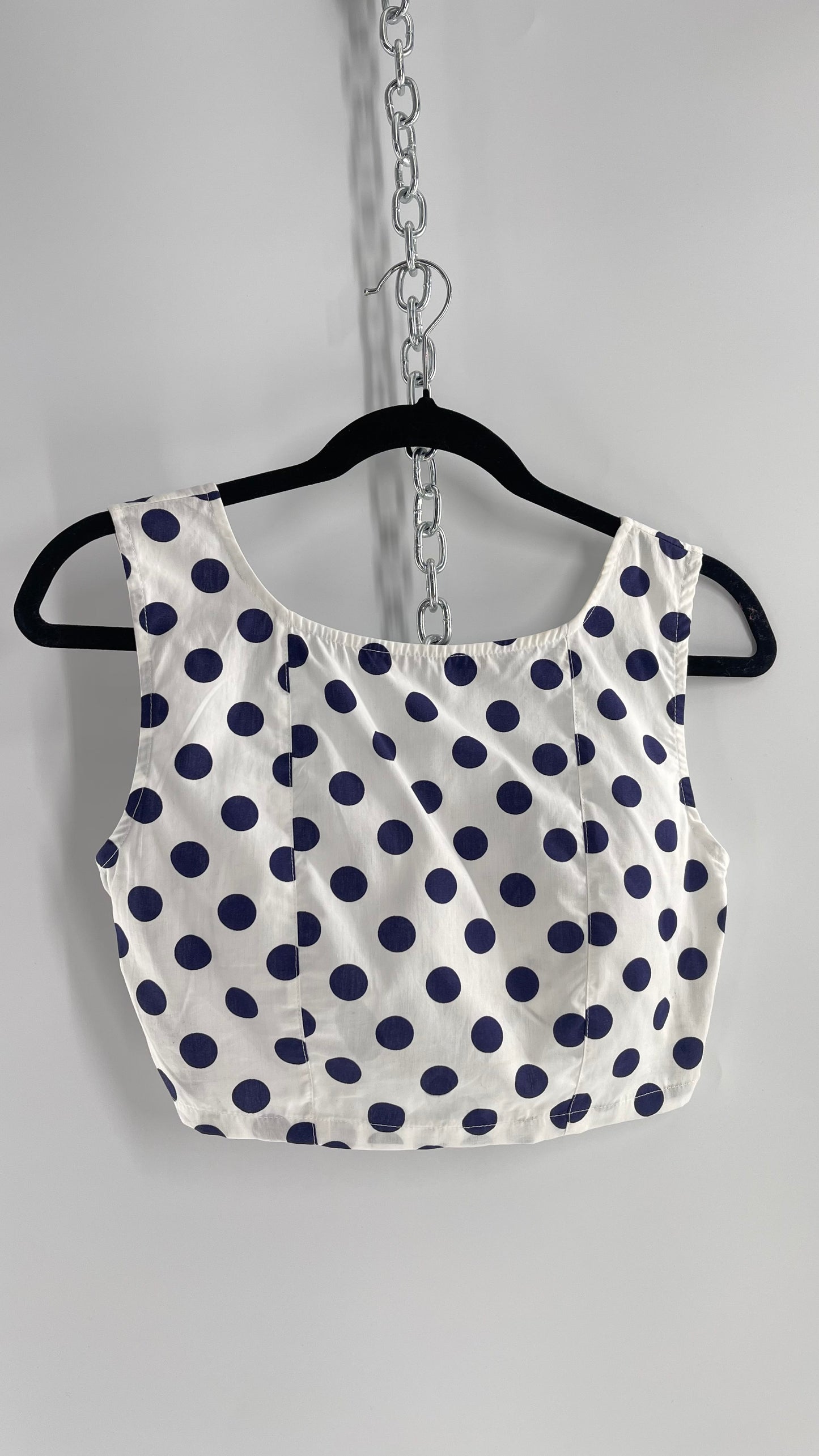 Urban Outfitters Sleeveless Polka Dot Top with Button Back/Front (XS)