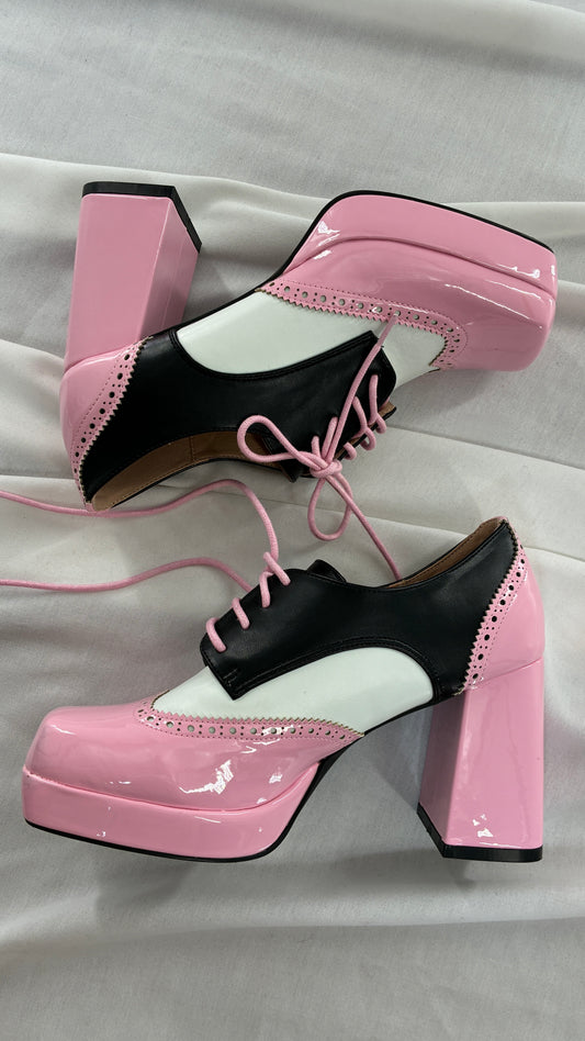 Vintage Pink Oxford Block Heel (7.5)