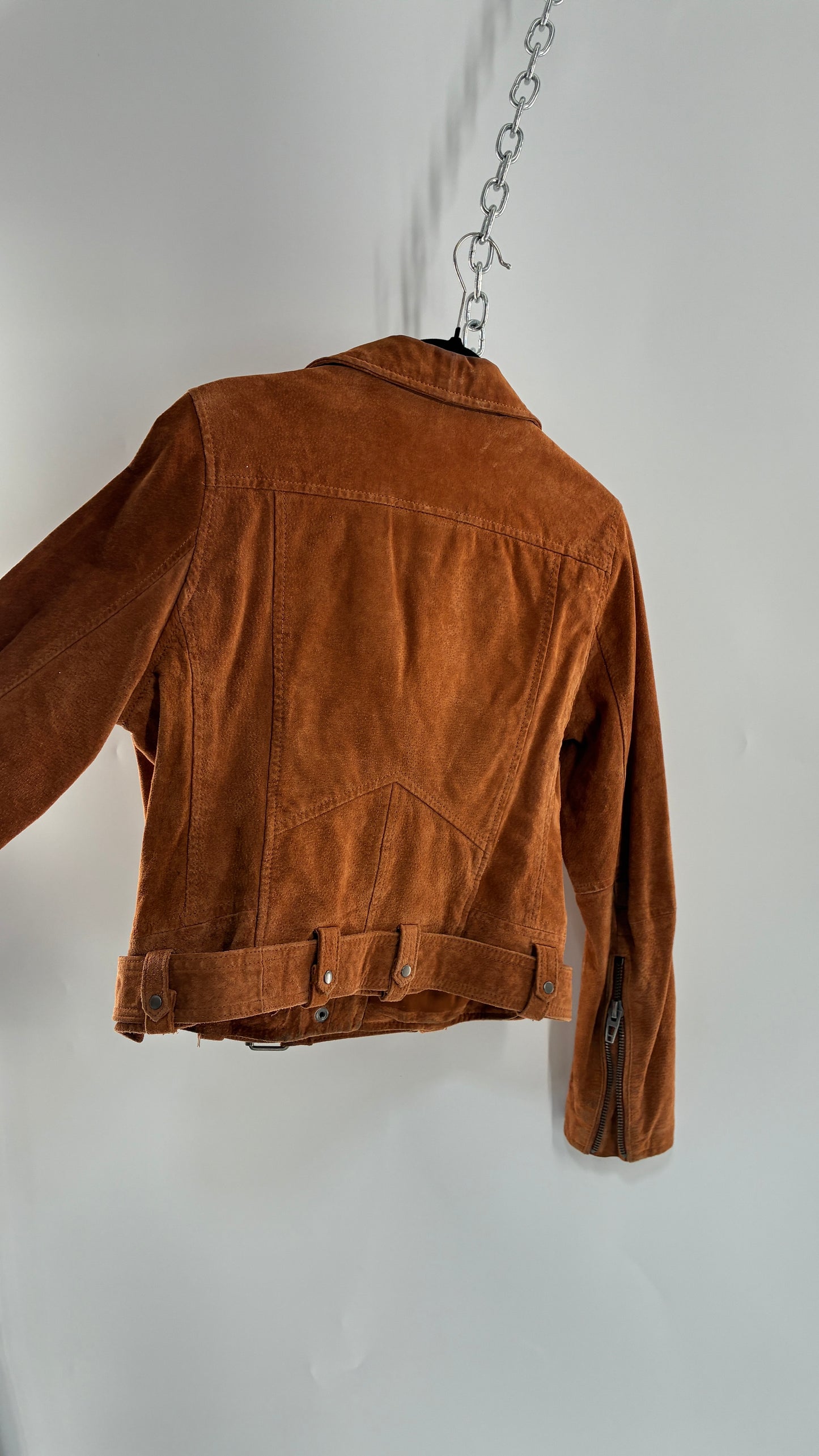 Vintage BLANK NYC Suede Leather Motorcycle Jacket (Large)