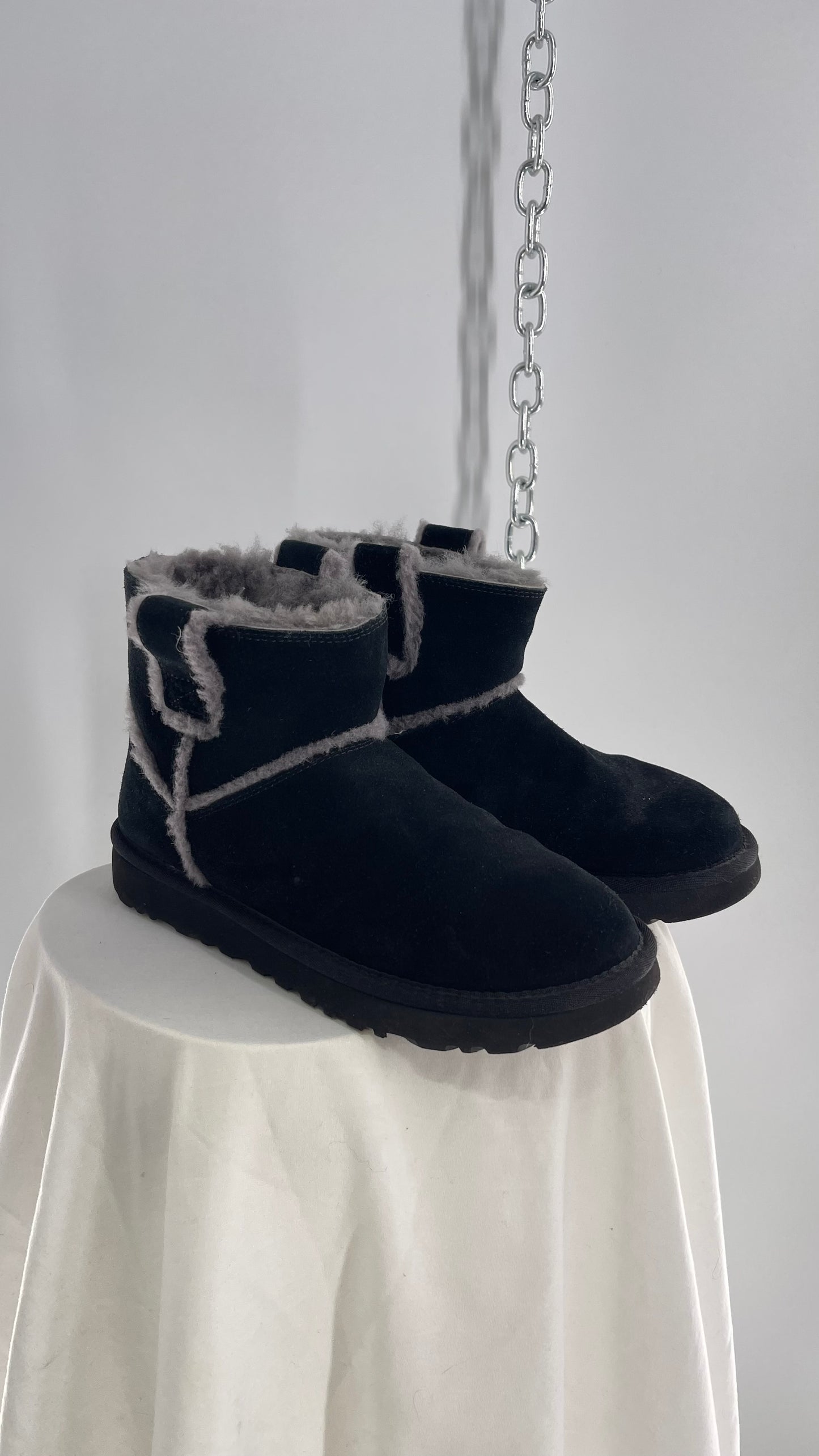 UGG Black/Grey Mini Spill Seam Boot (7)