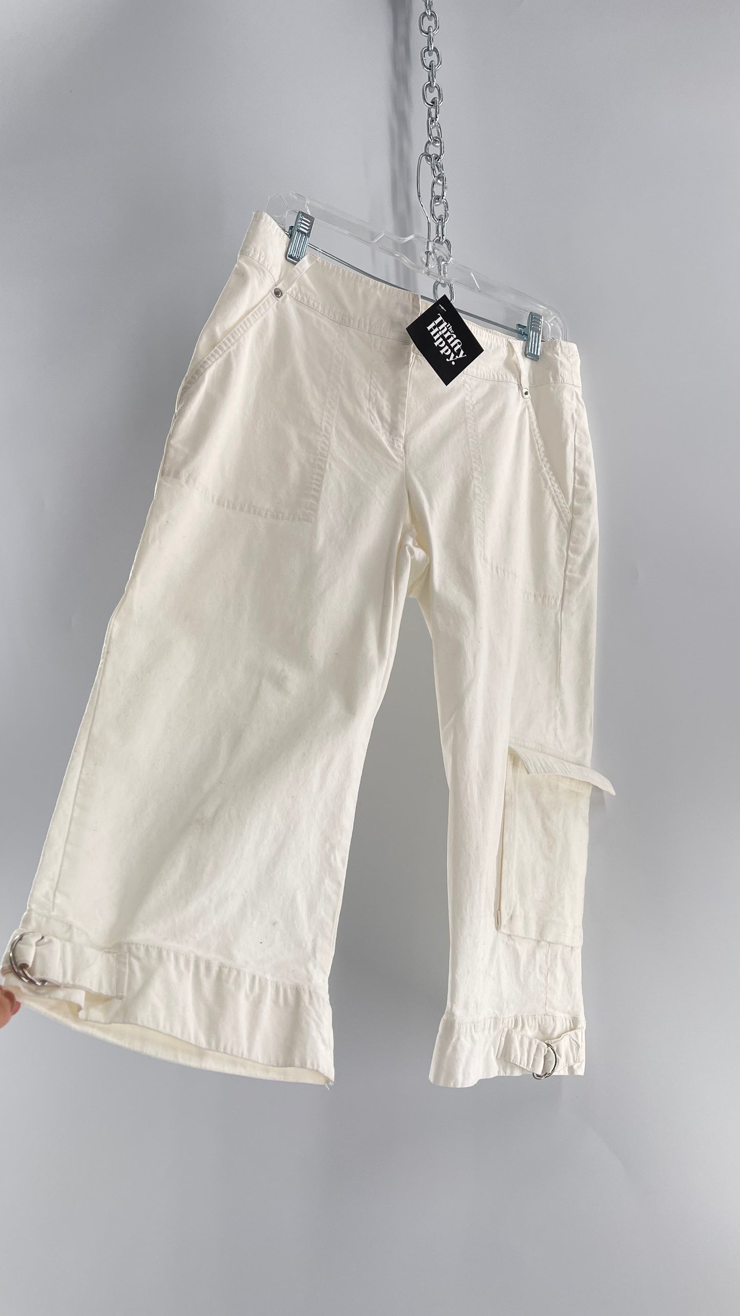 Vintage White Long Baggy Cargo Short (6)