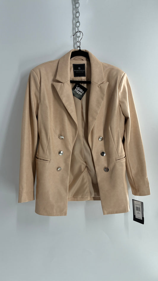 BAGATELLE Vegan Leather Cream Beige Blazer Jacket with Tags Attached (Medium)