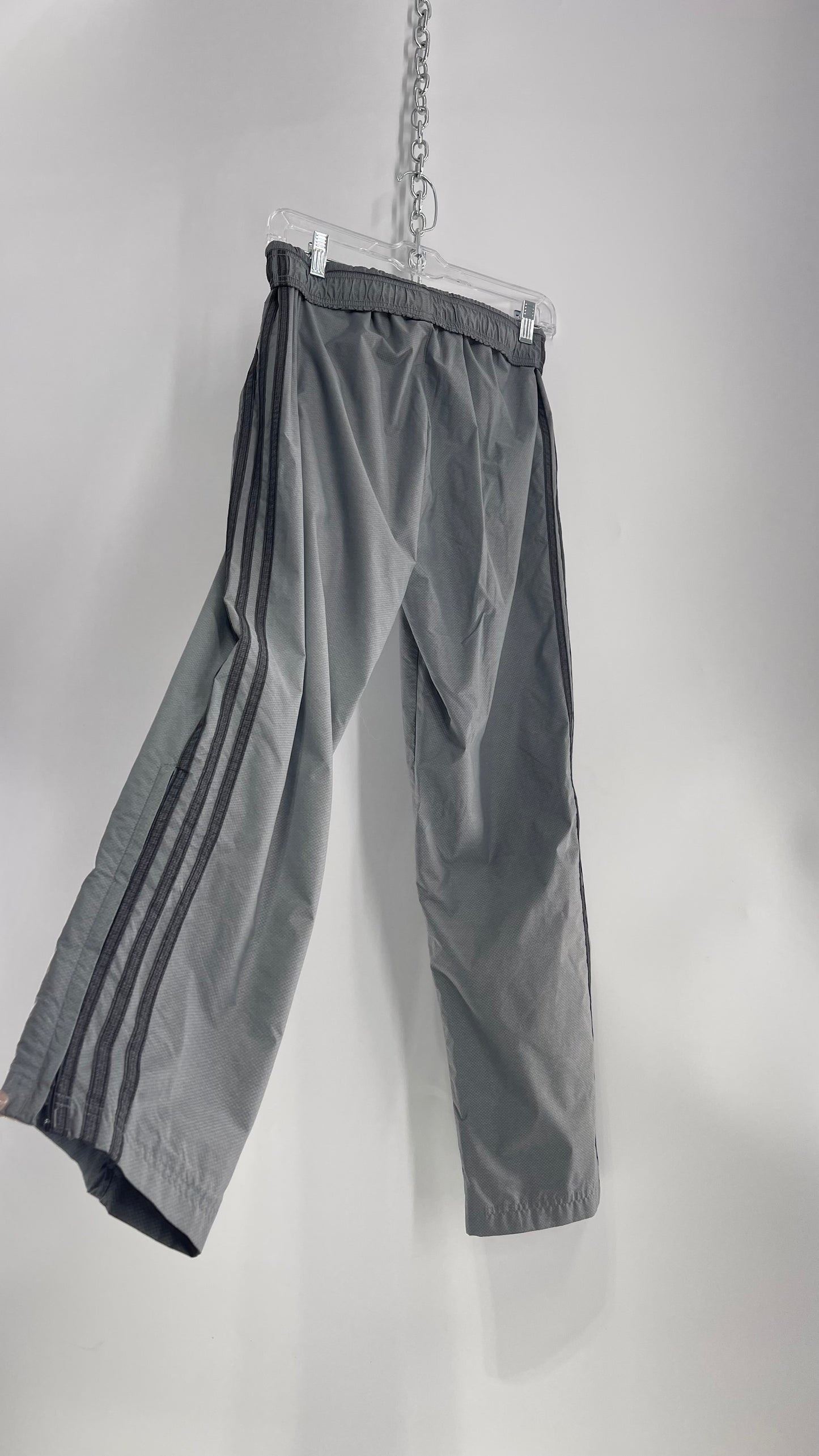 Gray Adidas Zip Ankle Track Pants (XS)