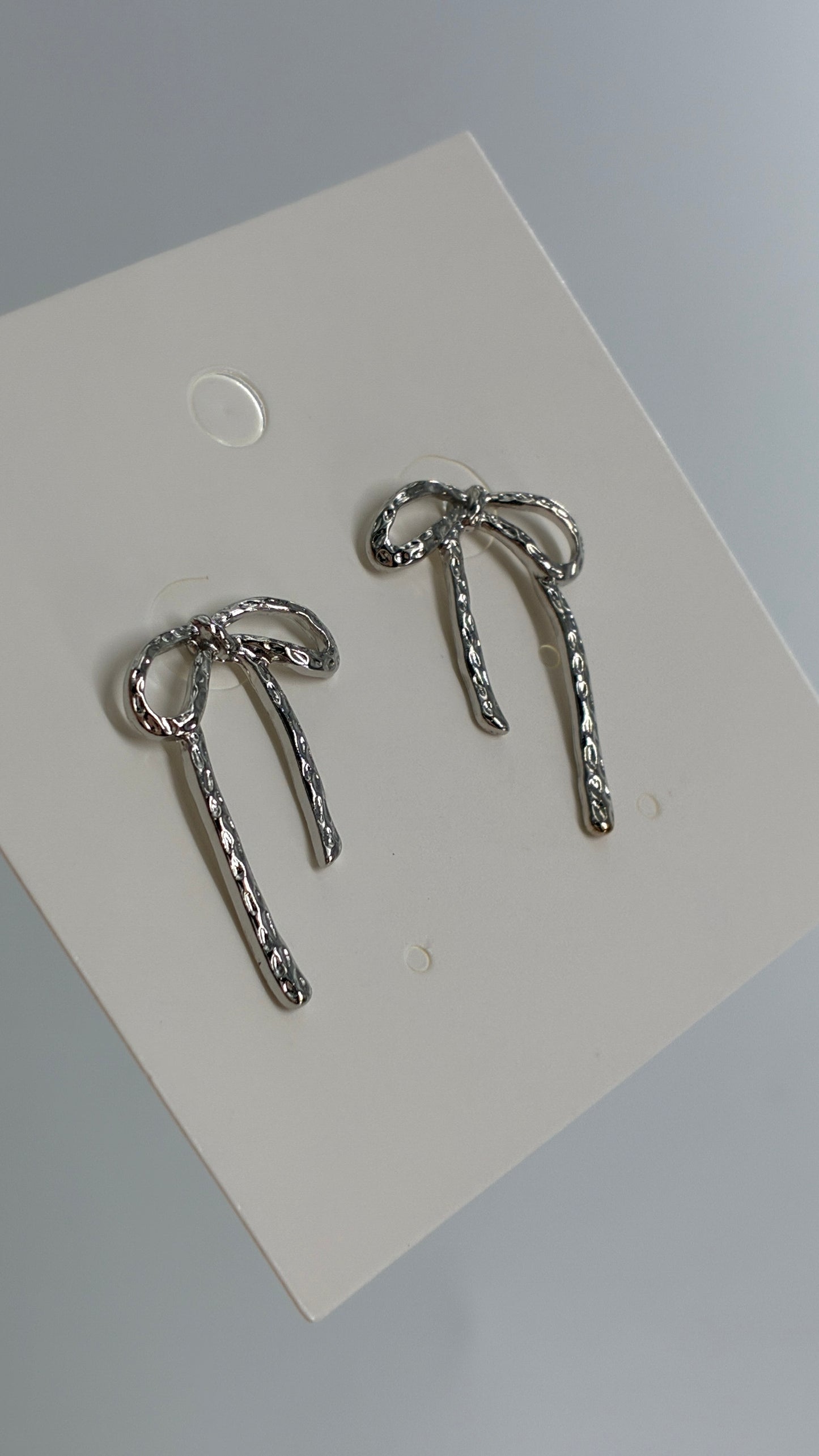 Silver Bow Earrings