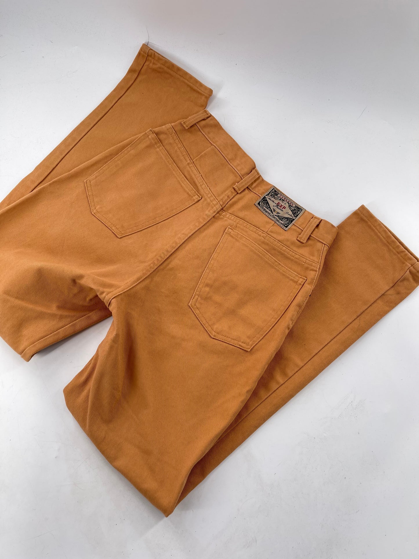 Vintage Mustard/Orange Express Ultra High Waisted Jeans with Old School Jacron (7/8)