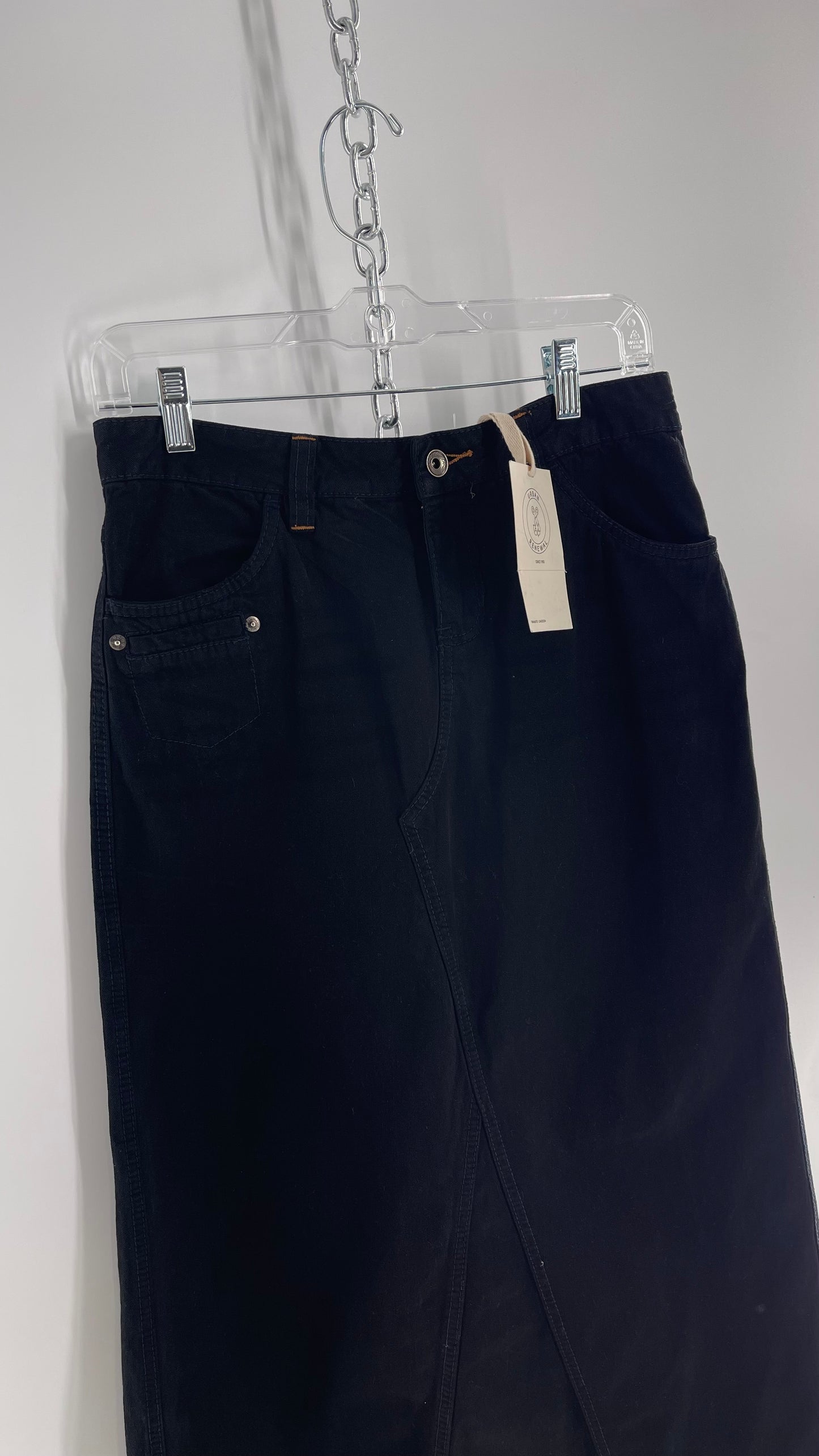 Vintage Urban Outfitters Renewal Union Bay Dark Wash Denim Full Length Skirt with Tags Attached (Small)