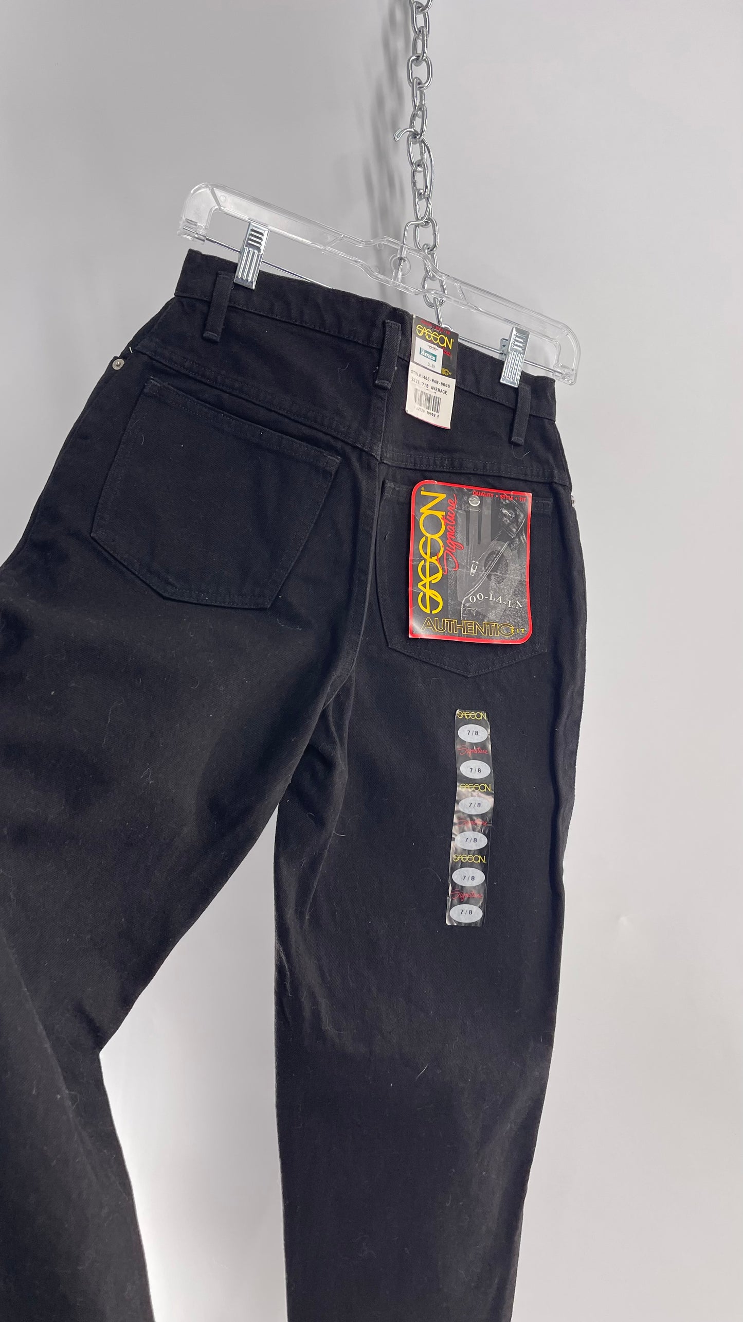 Deadstock Vintage SASSON Black High Waisted 1980s Denim  (7/8)