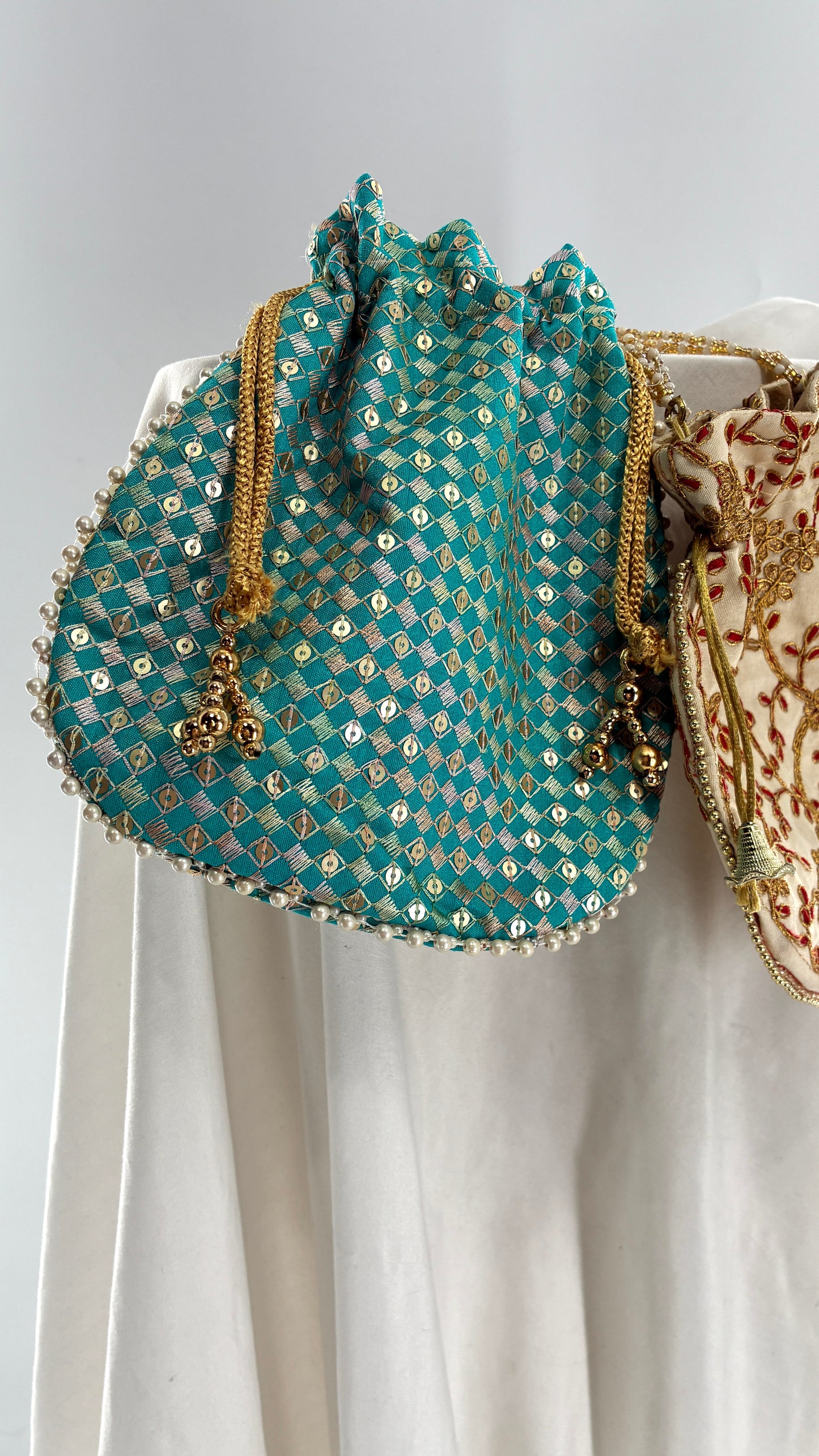 Vintage Beaded Wristlet Purse 2 Pc Set