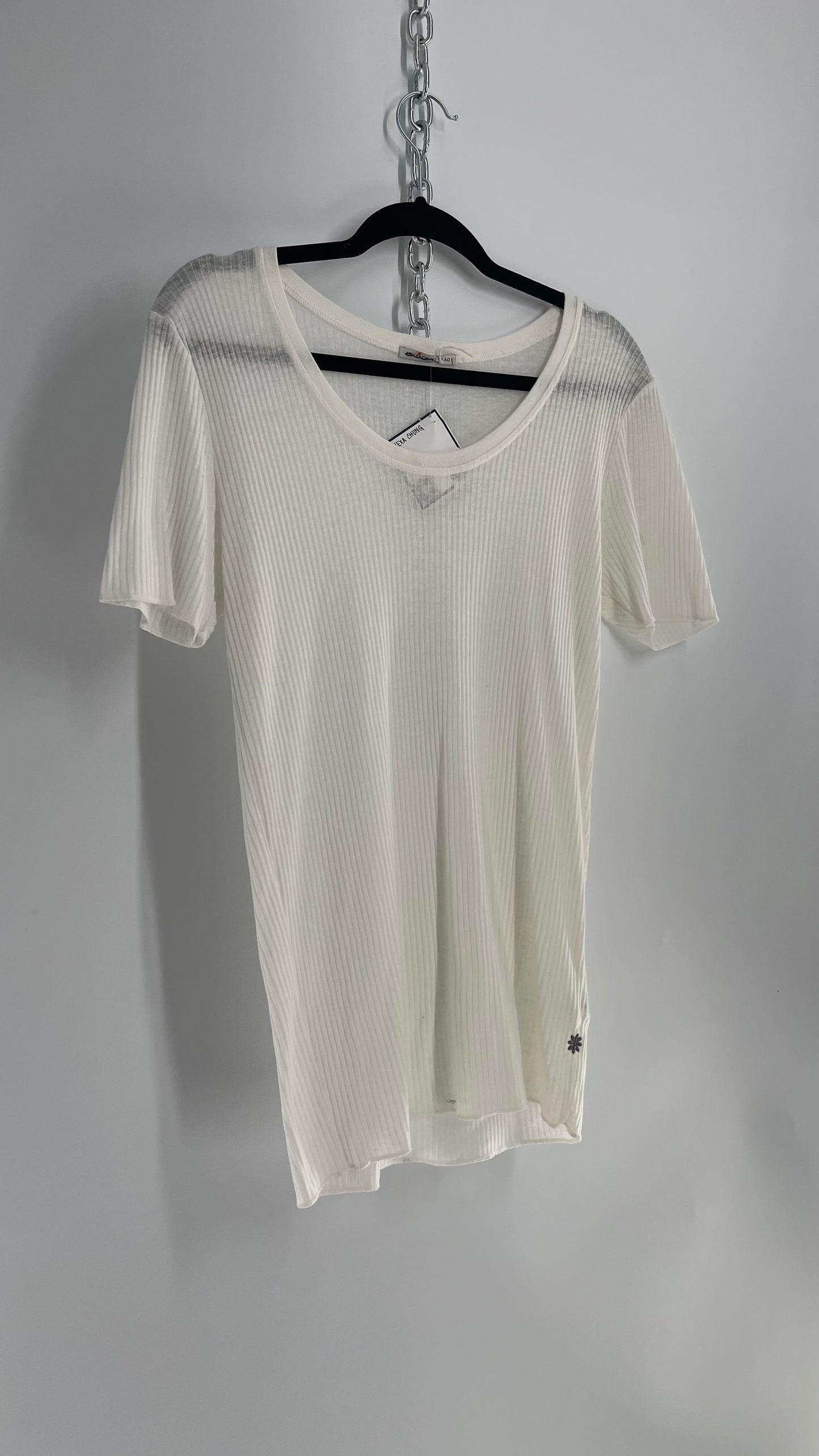 Alexa Chung Off White Knit T Shirt (Large)