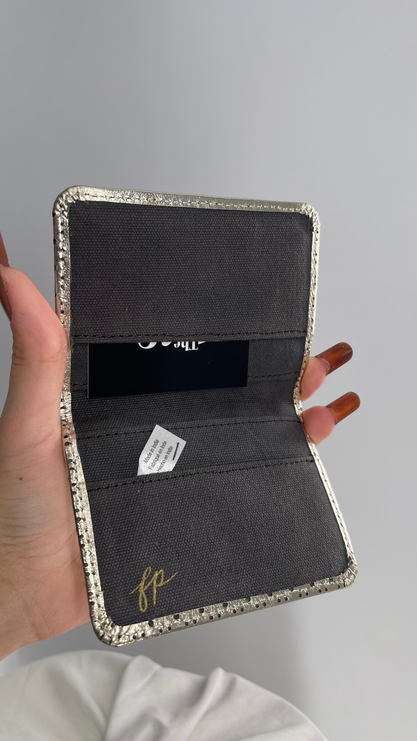 Free People Silver Metallic Leather Wallet