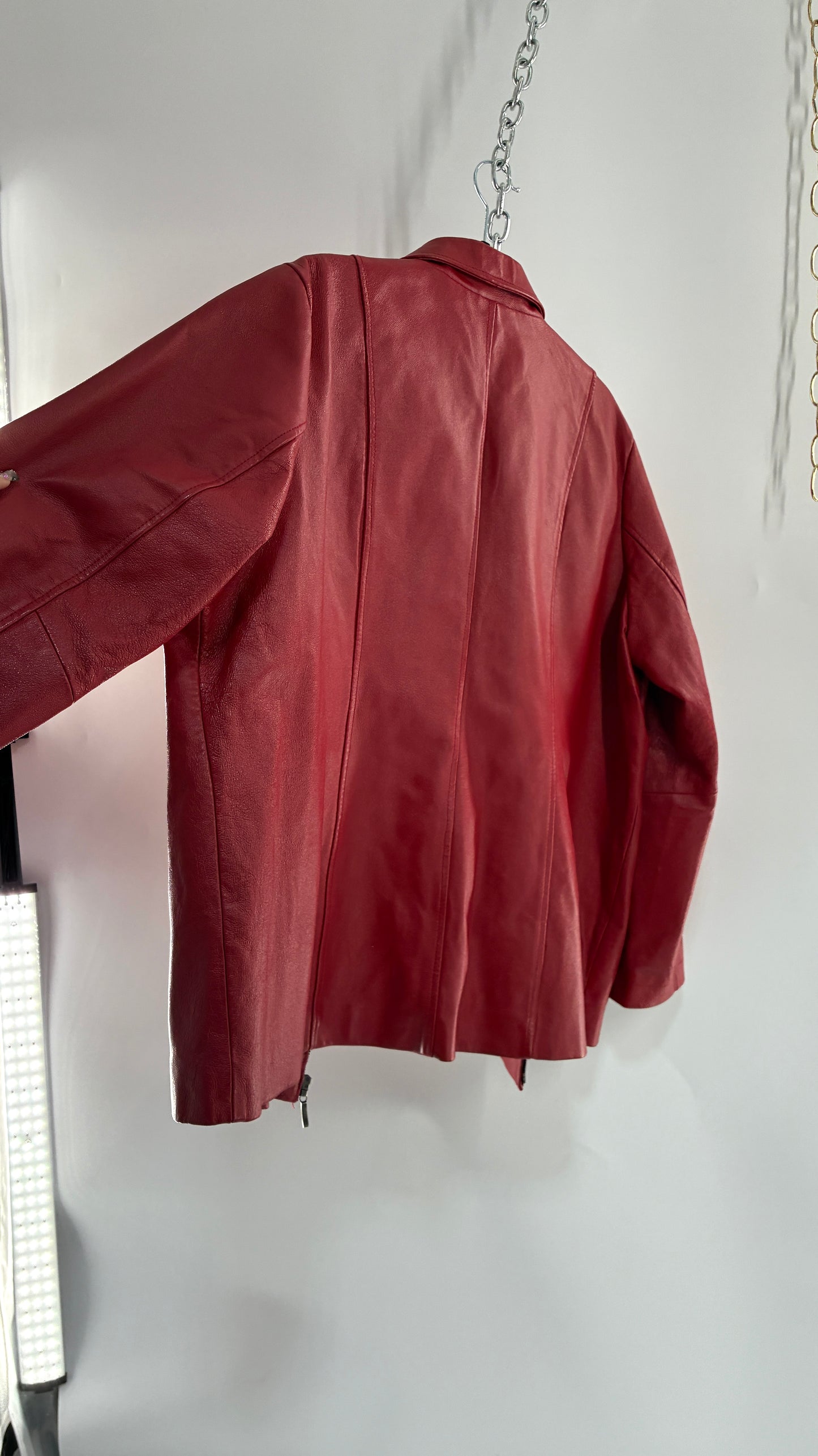 Vintage DIALOGUE Red Genuine Leather Jacket (XL/XXL)