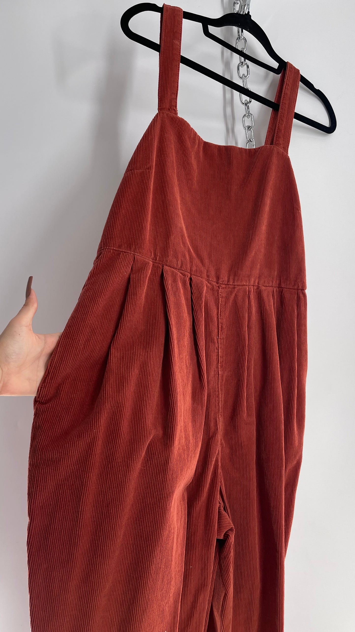 Free People Rust Orange Corduroy Jumpsuit with Tags Attached (Medium)