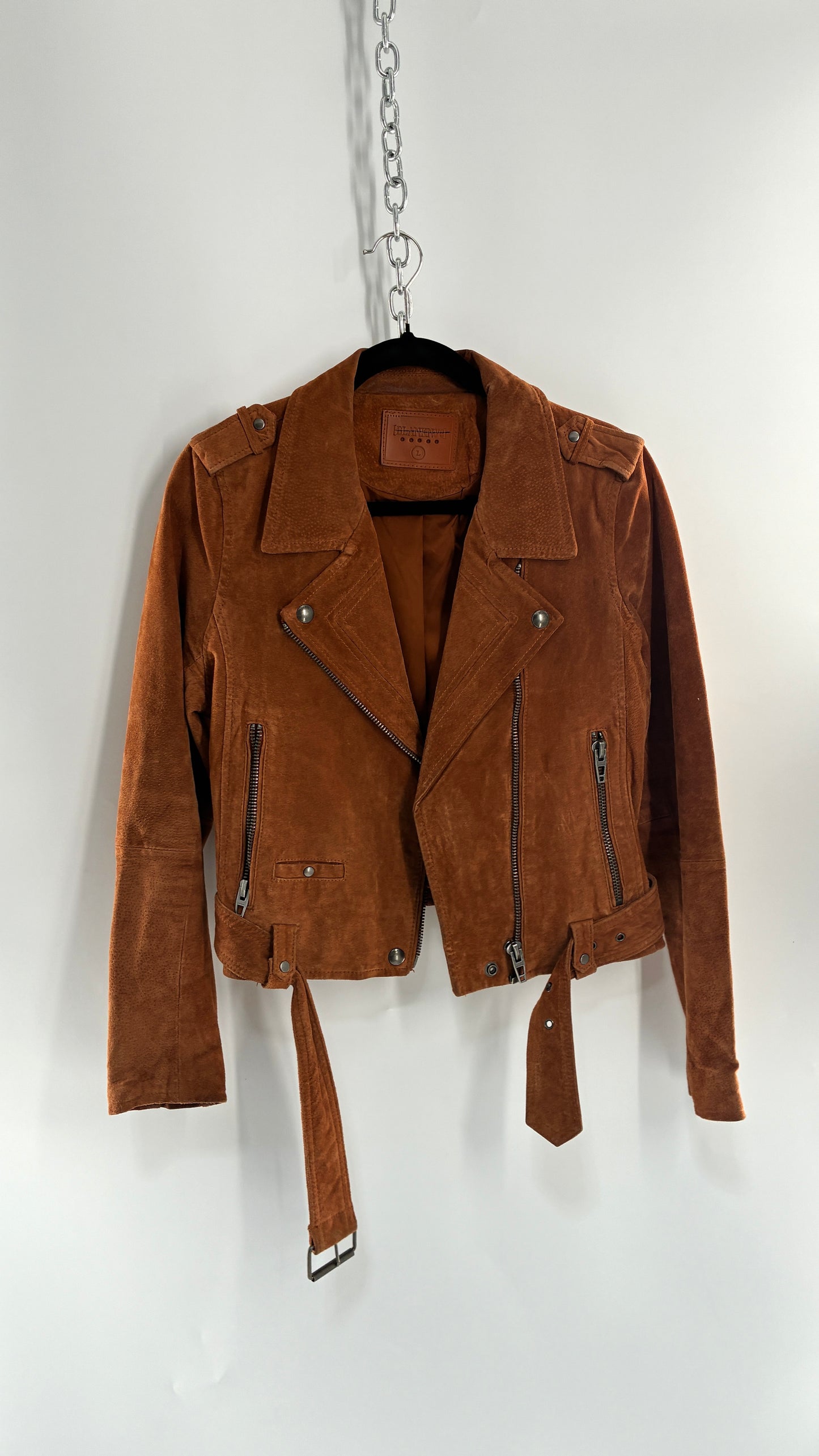 Vintage BLANK NYC Suede Leather Motorcycle Jacket (Large)
