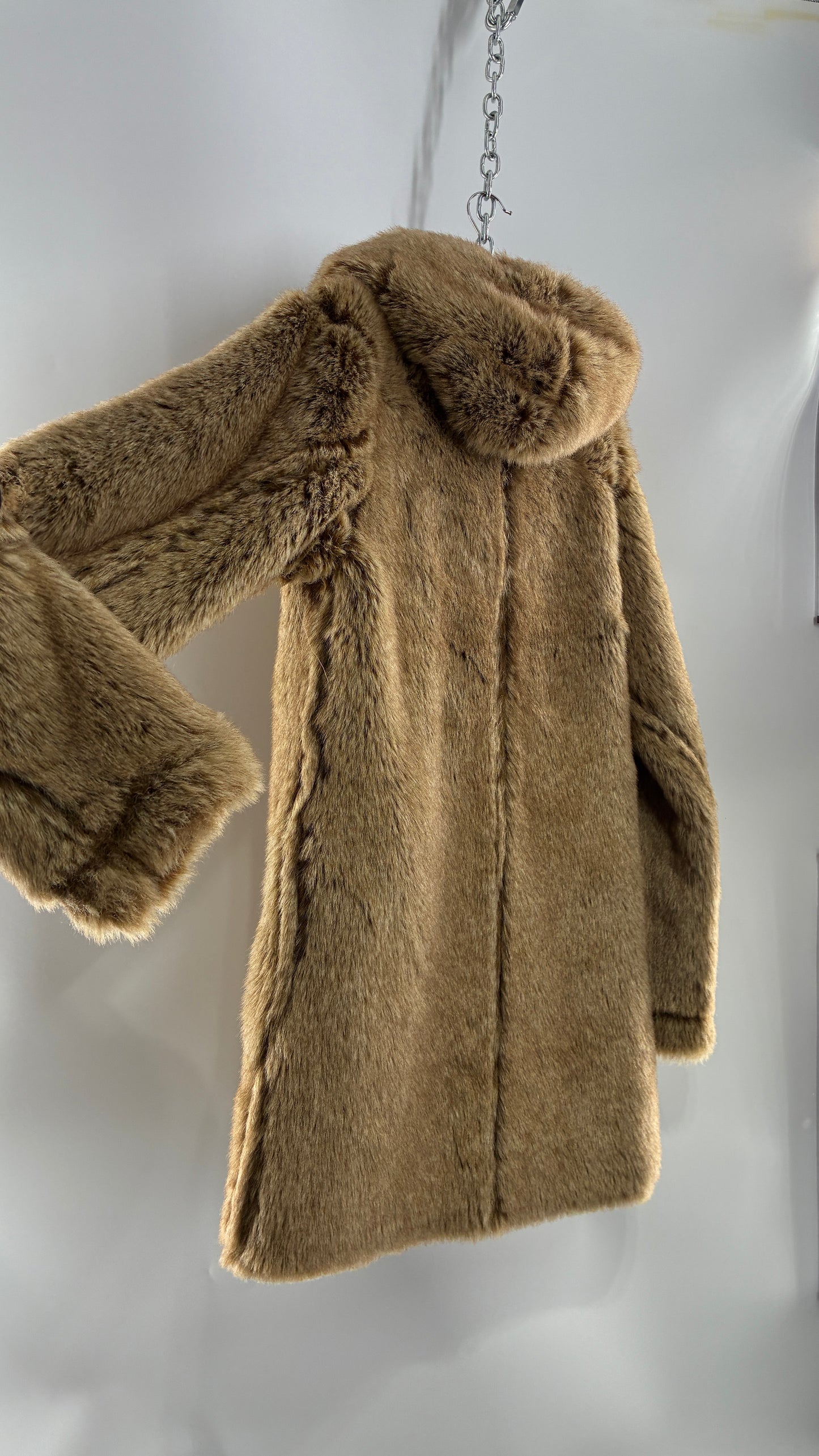Vintage JONES NEW YORK Reversible Fur and Vegan Suede Coat (Small)