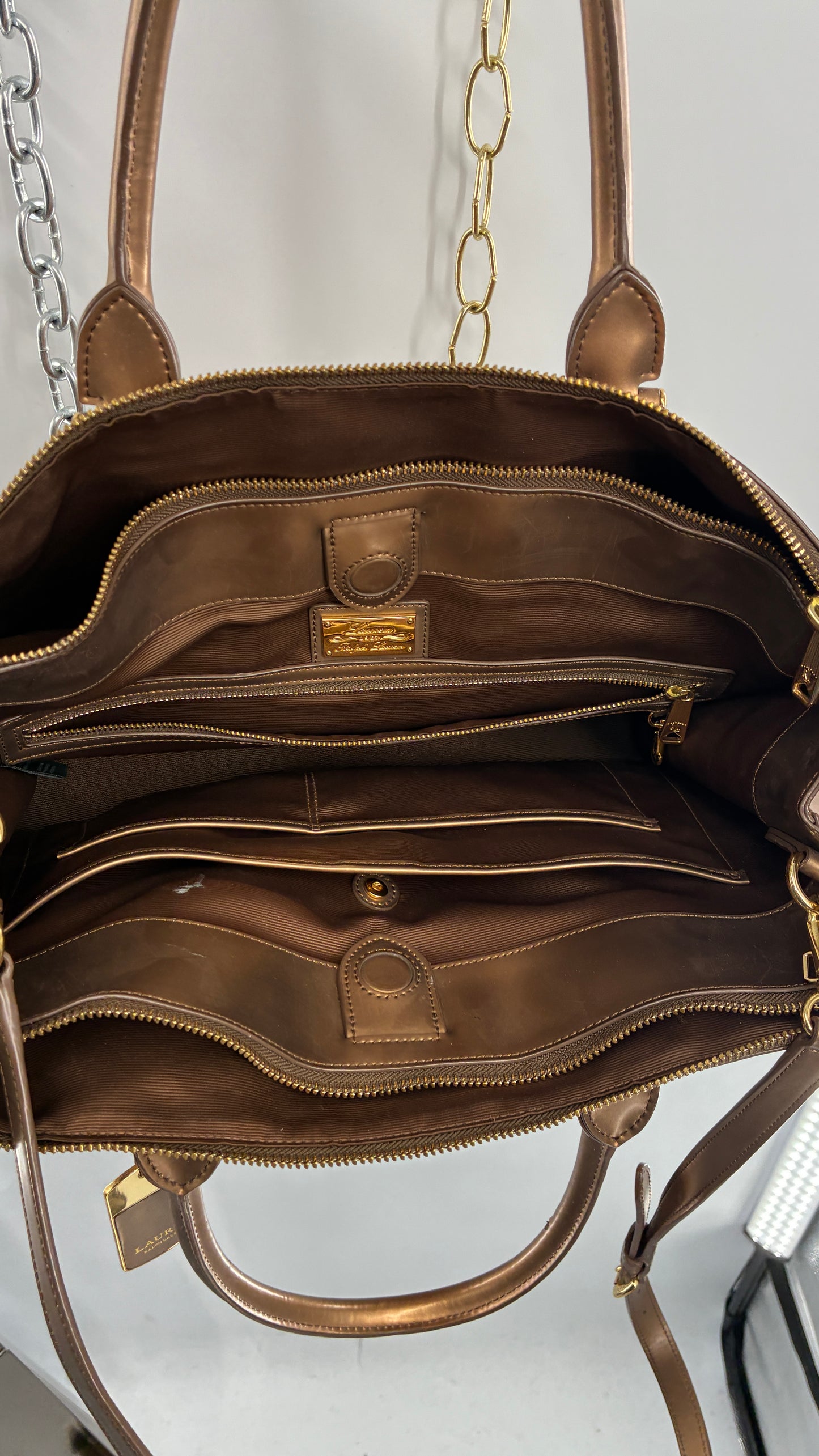 Vintage RALPH LAUREN Bronze Convertible Bag