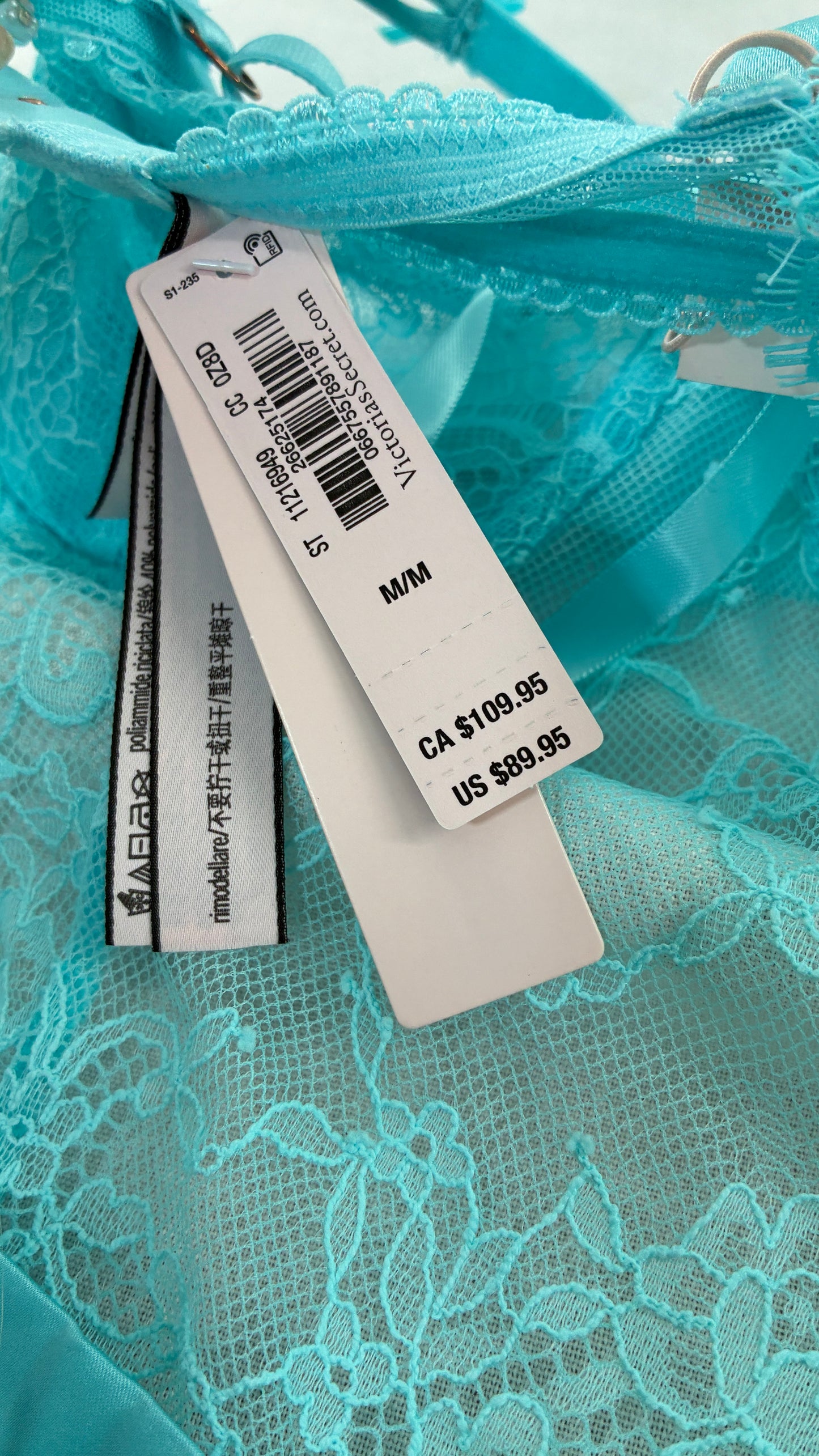 Deadstock Vintage VICTORIA’S SECRET  Baby Blue Lace Apron with Tags (Medium)