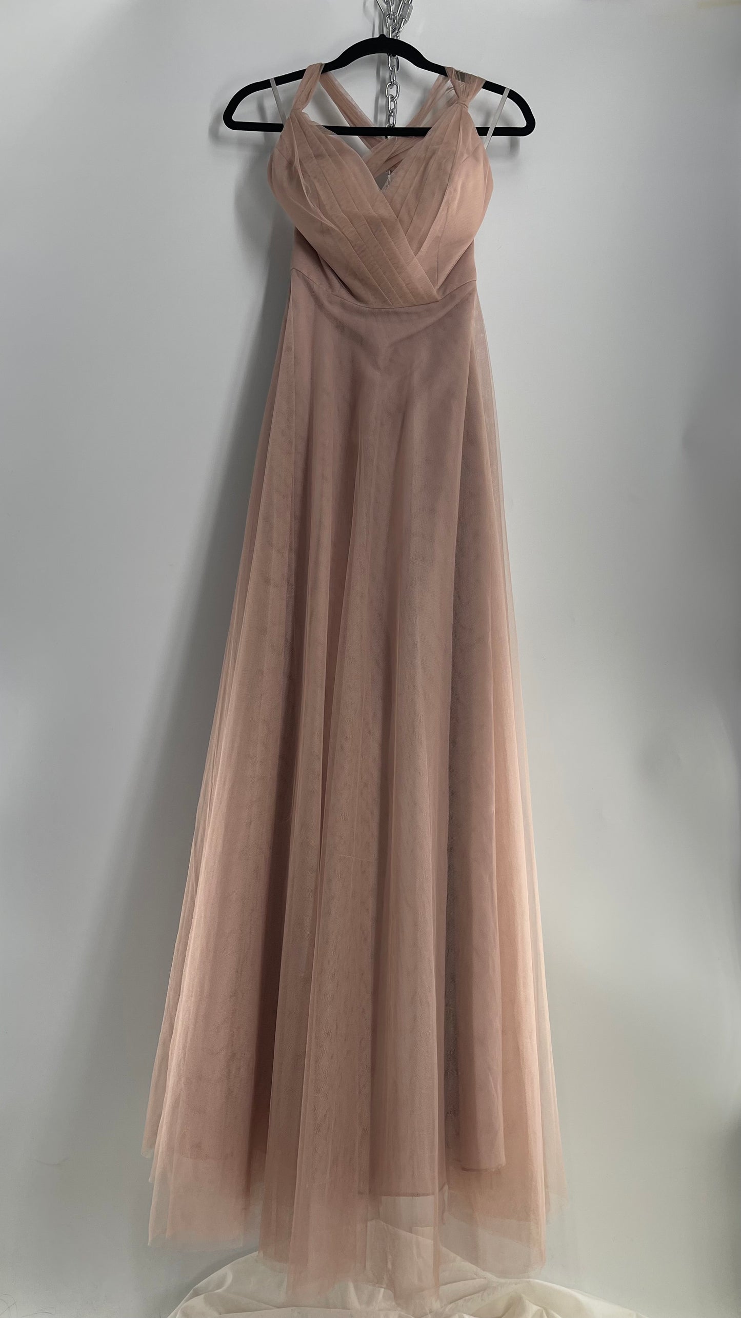 WToo WATTERS Blush Padded Bust and Open Tie Up Back Gown (2)