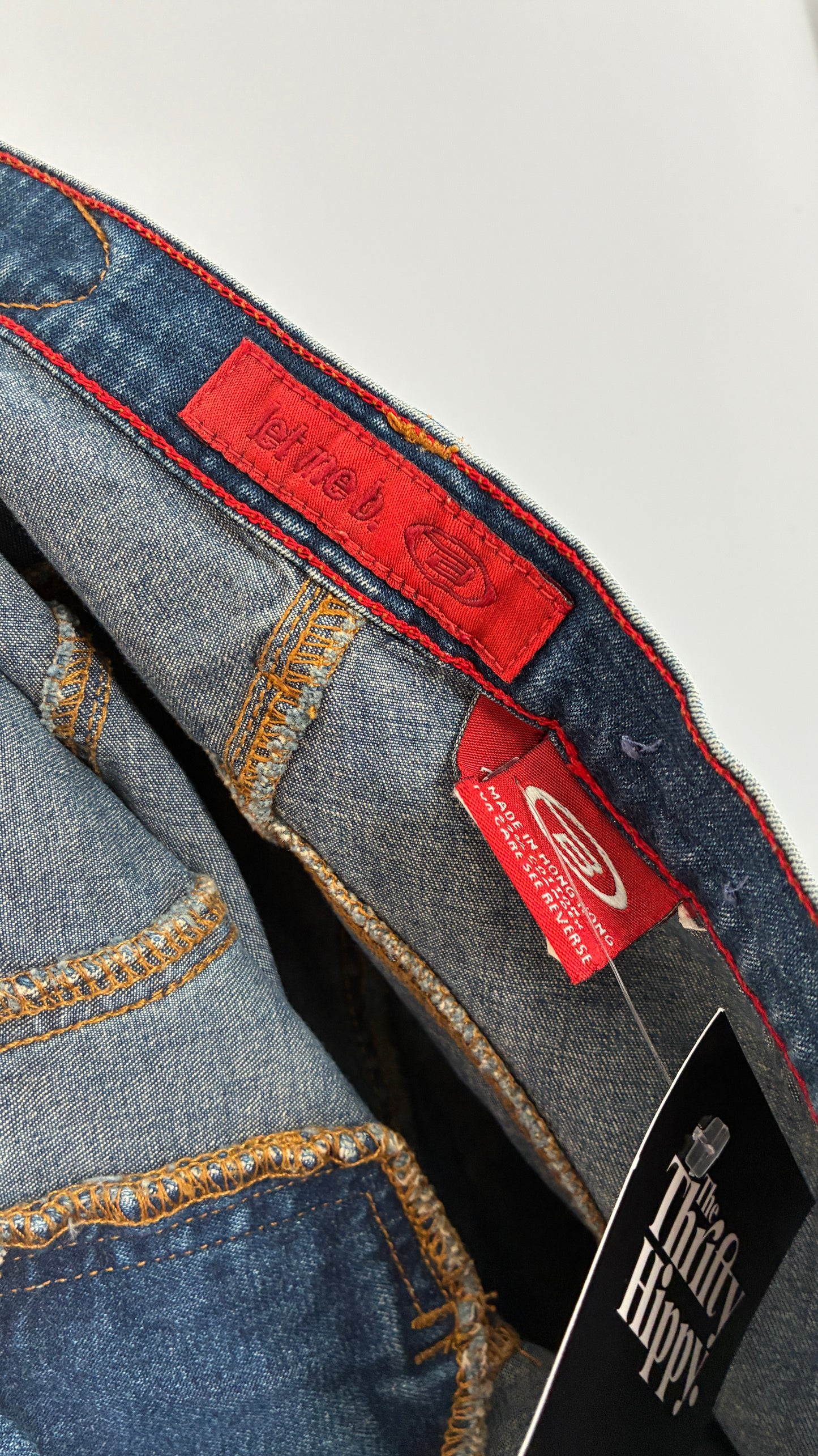 Vintage BONGO Low Rise Jeans with Lace Up Closure and Arched Bum Stitching (7)
