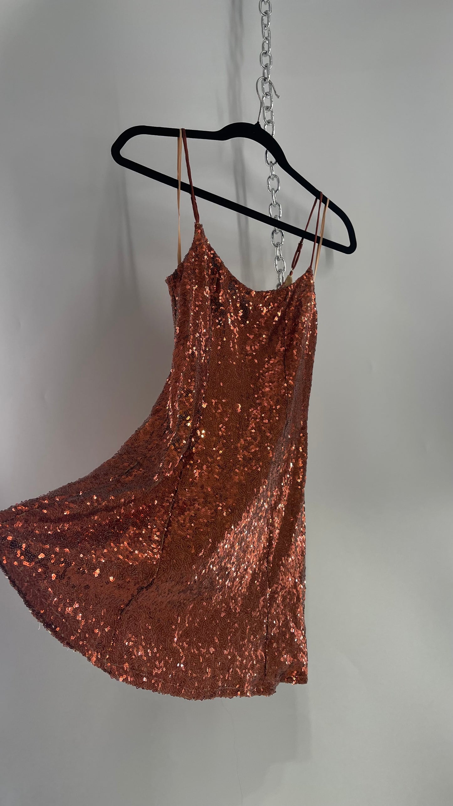 Urban Outfitters Bronze Sequin Slip (Small)