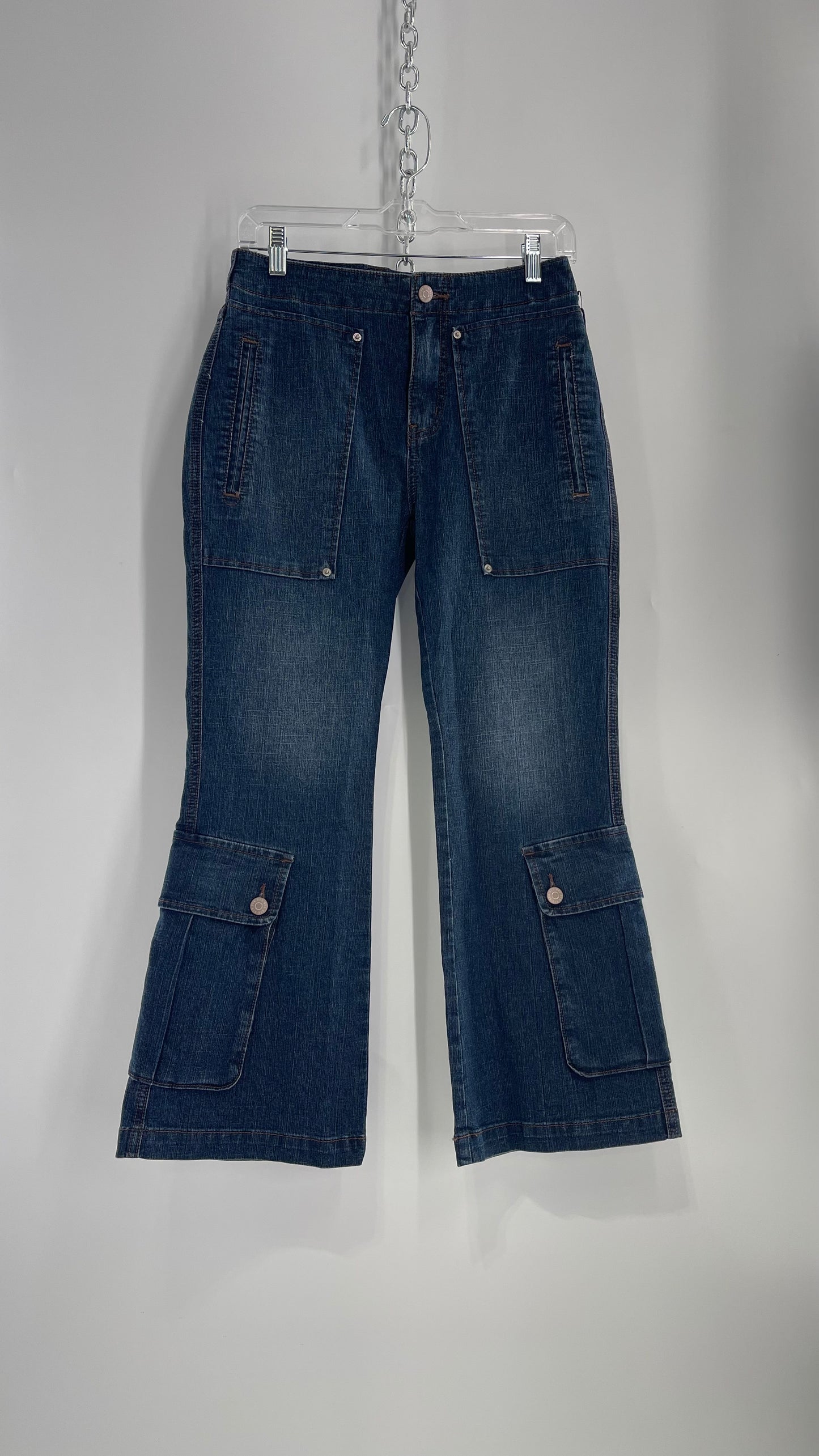 BDG Urban Outfitters Medium Wash Denim/Jeans with Pockets and Lace Up Back Detail (27)