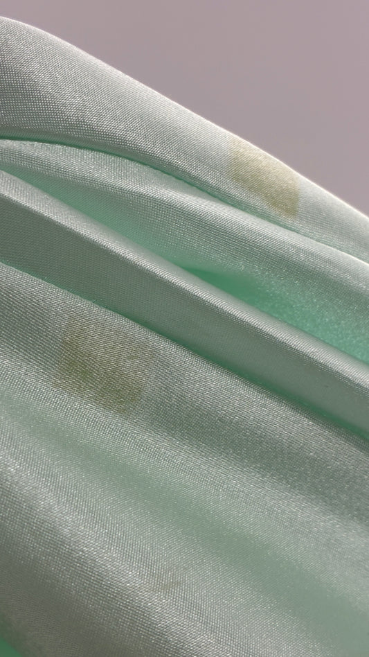 Vintage CRUZ Mint Slip Skirt with Lace Appliqués and Rosette Waistline  (Large)