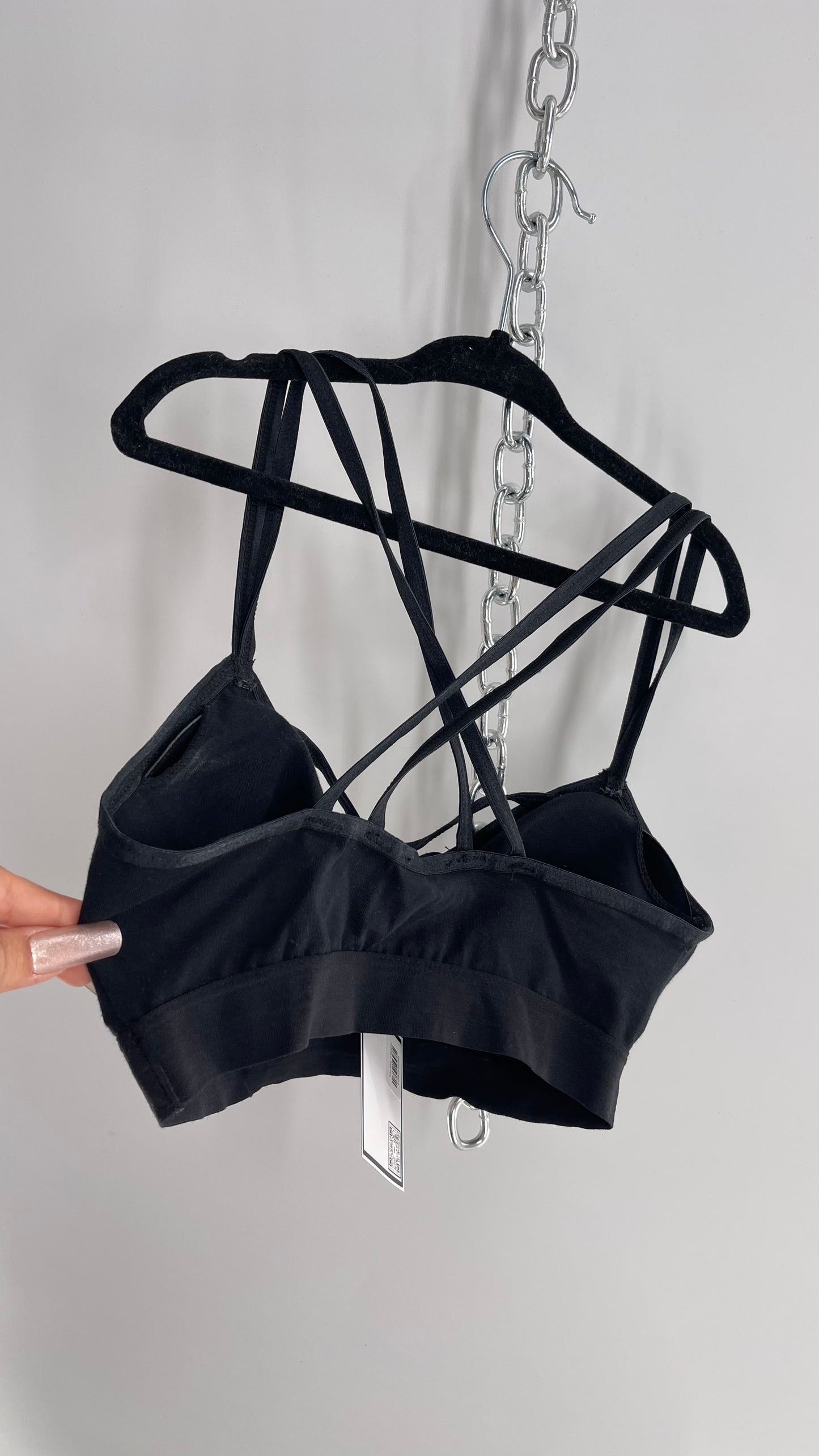 Black Padded Strappy Bralette (Small)