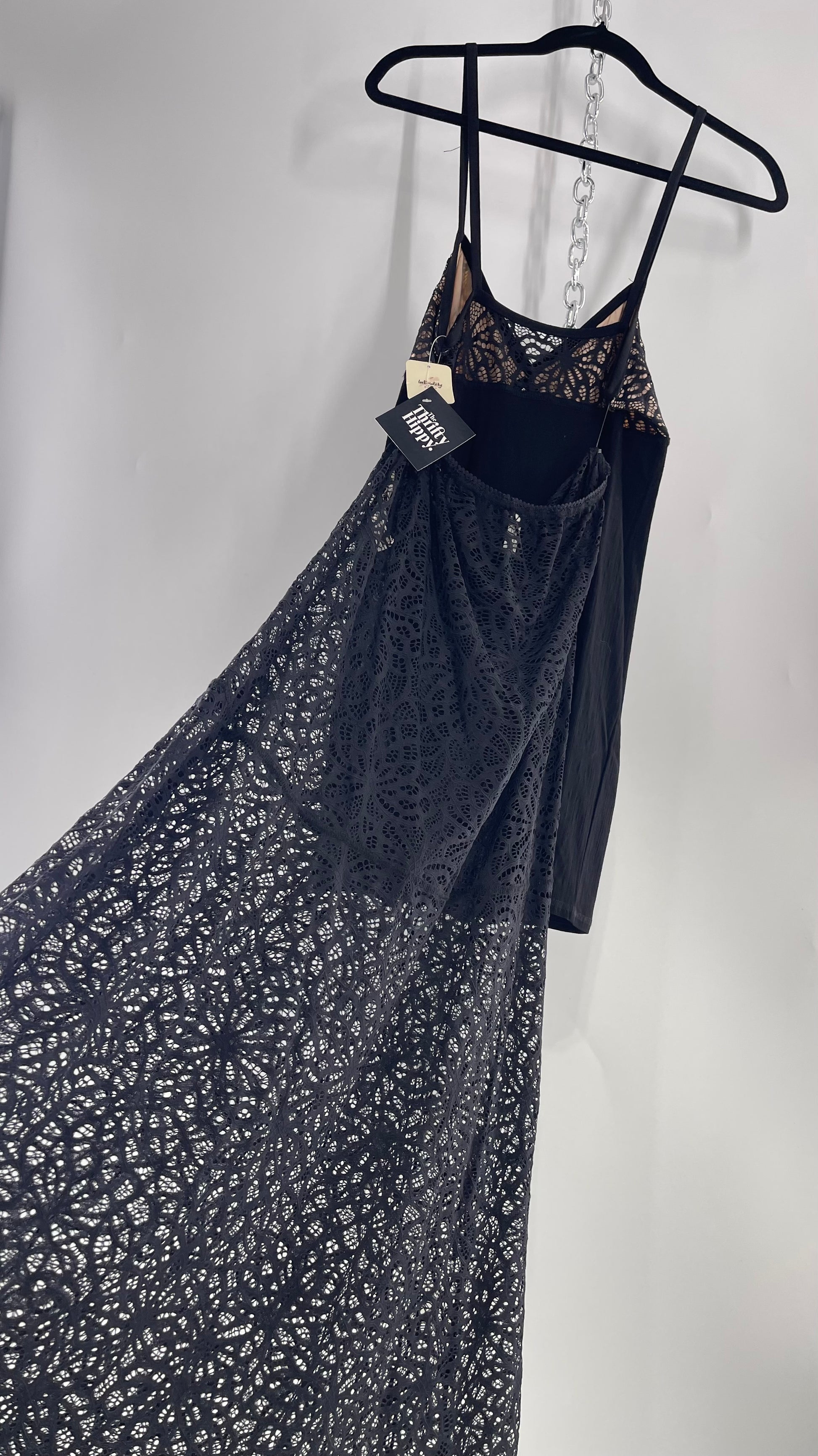 Intimately Free People Set Black Mini Dress with Nude Bust and Lace Sheer Maxi Skirt (Medium) Intimately Free People Set Black Mini Dress with Nude Bust and Lace Sheer Maxi Skirt (Medium)