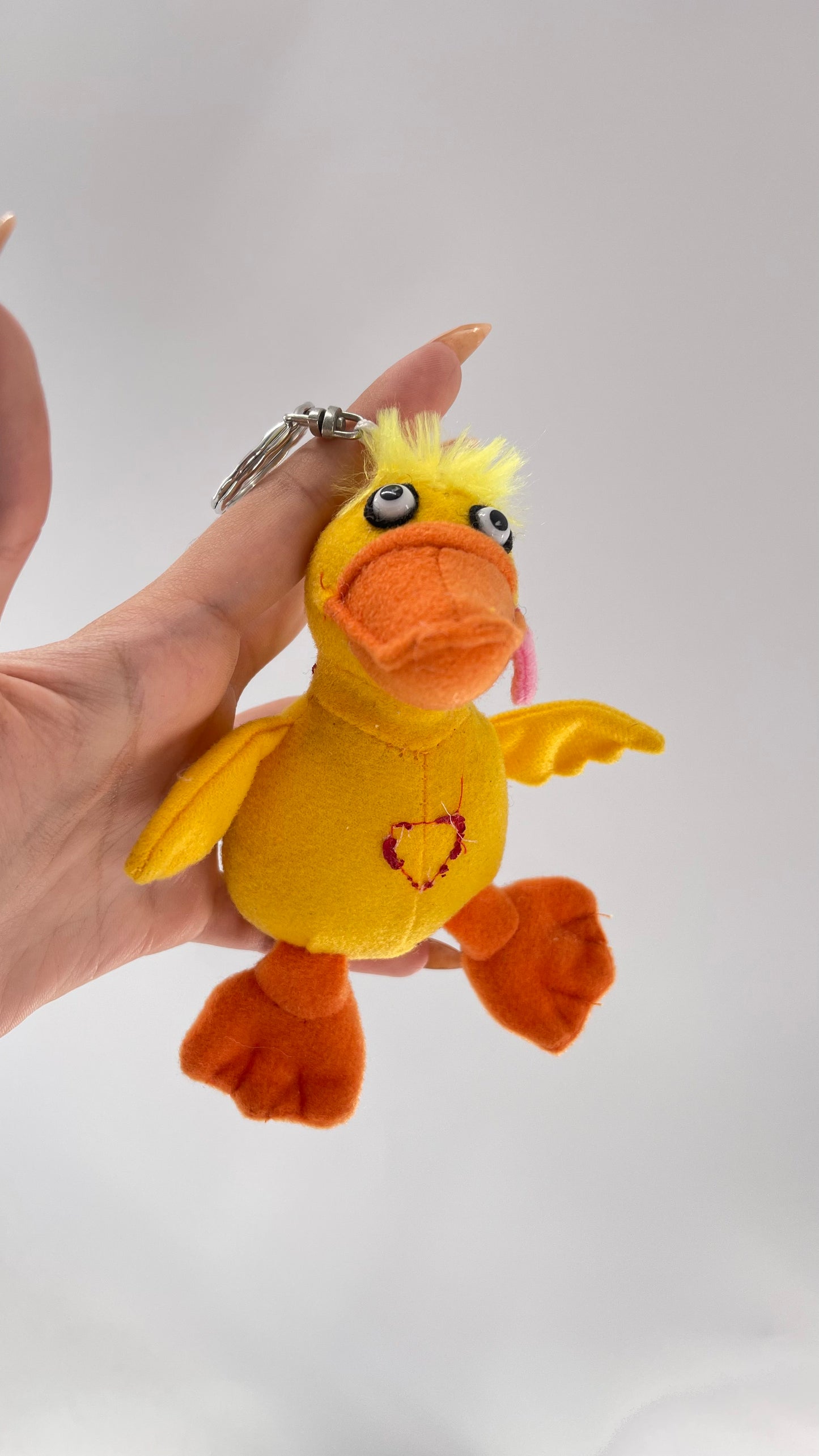 Vintage Chicken Bestie Stuffy Plush Keychain